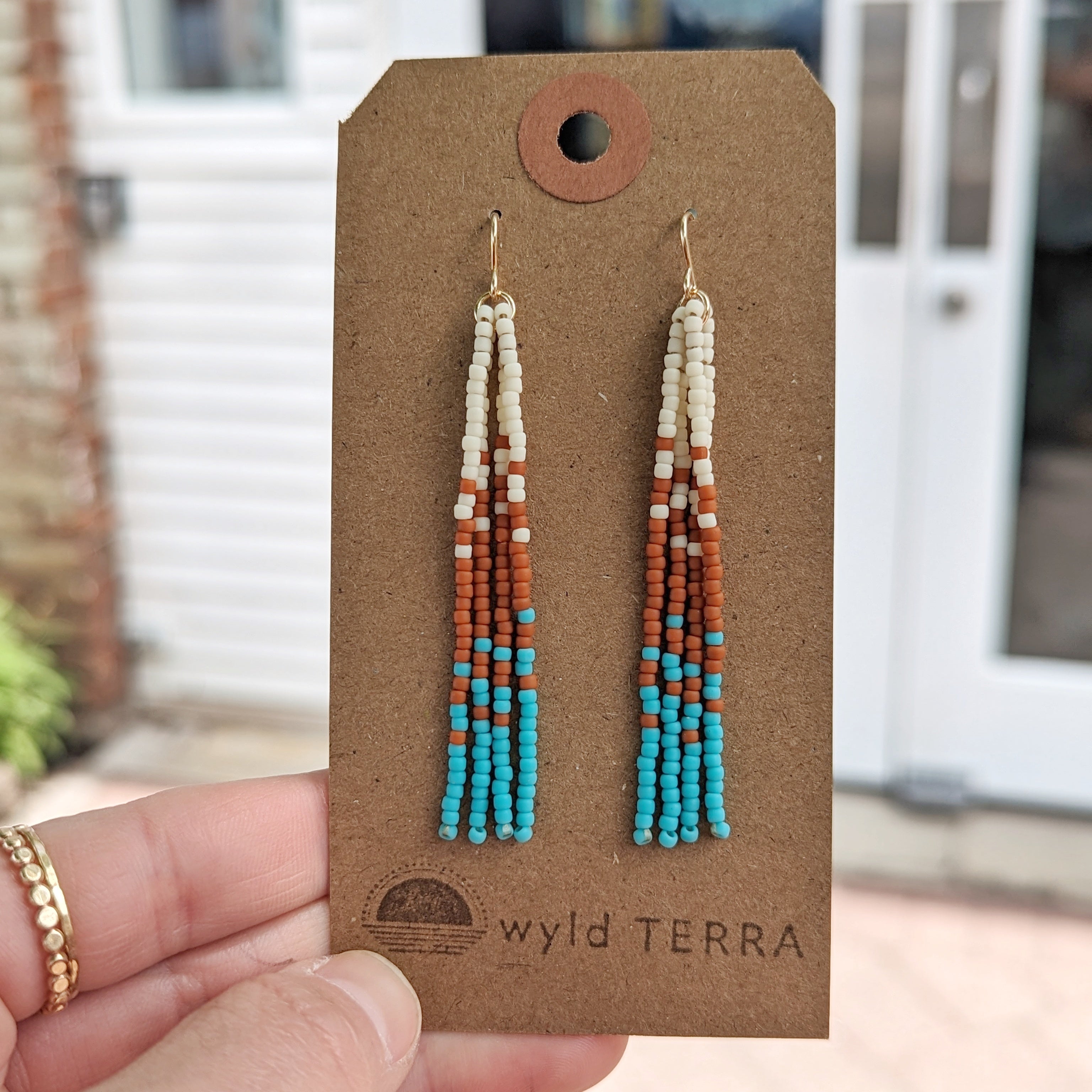 Southwest Wanderer Short Fringe Beaded Earrings