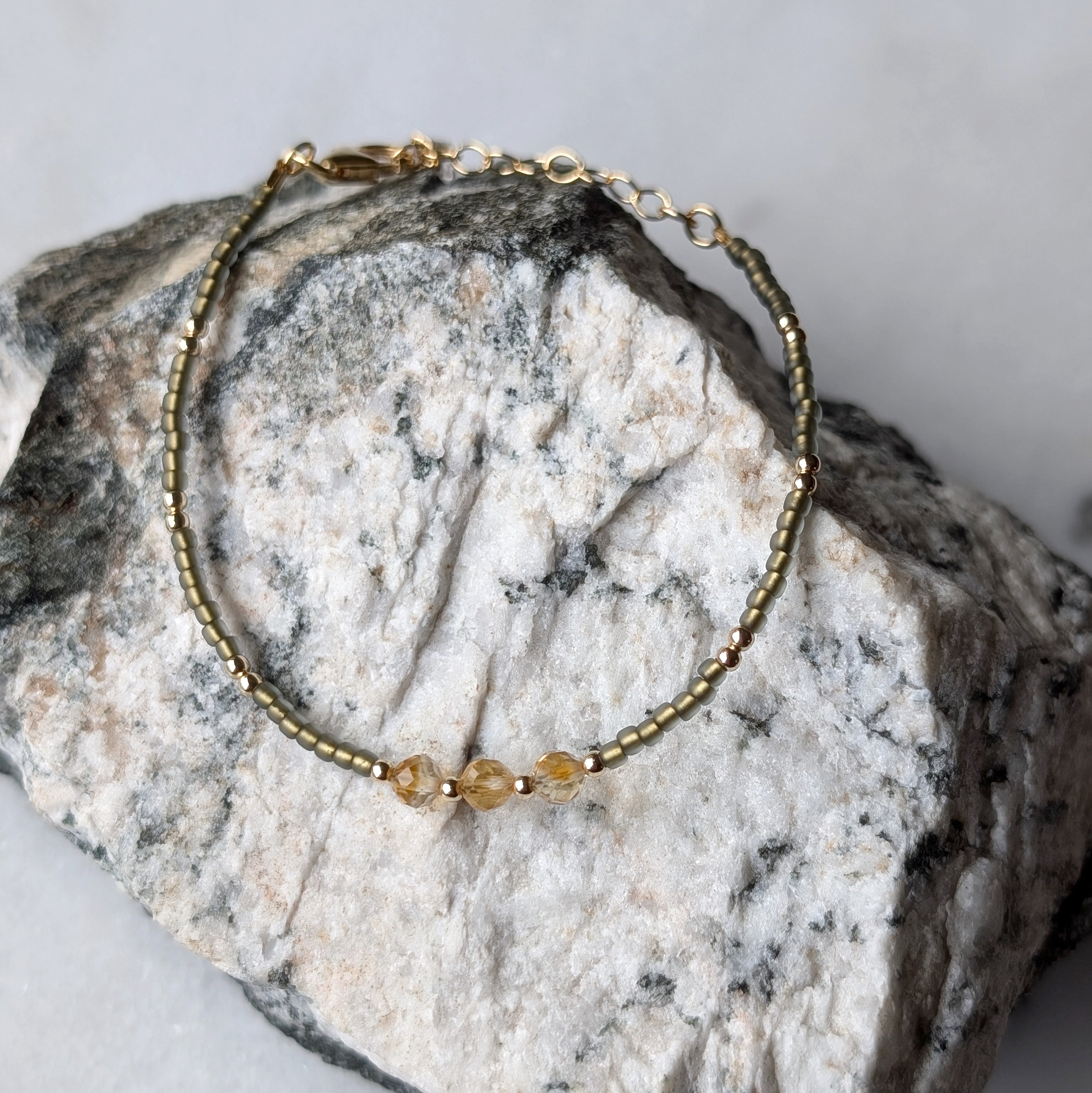 Citrine Sage Triple Abundance Bracelet