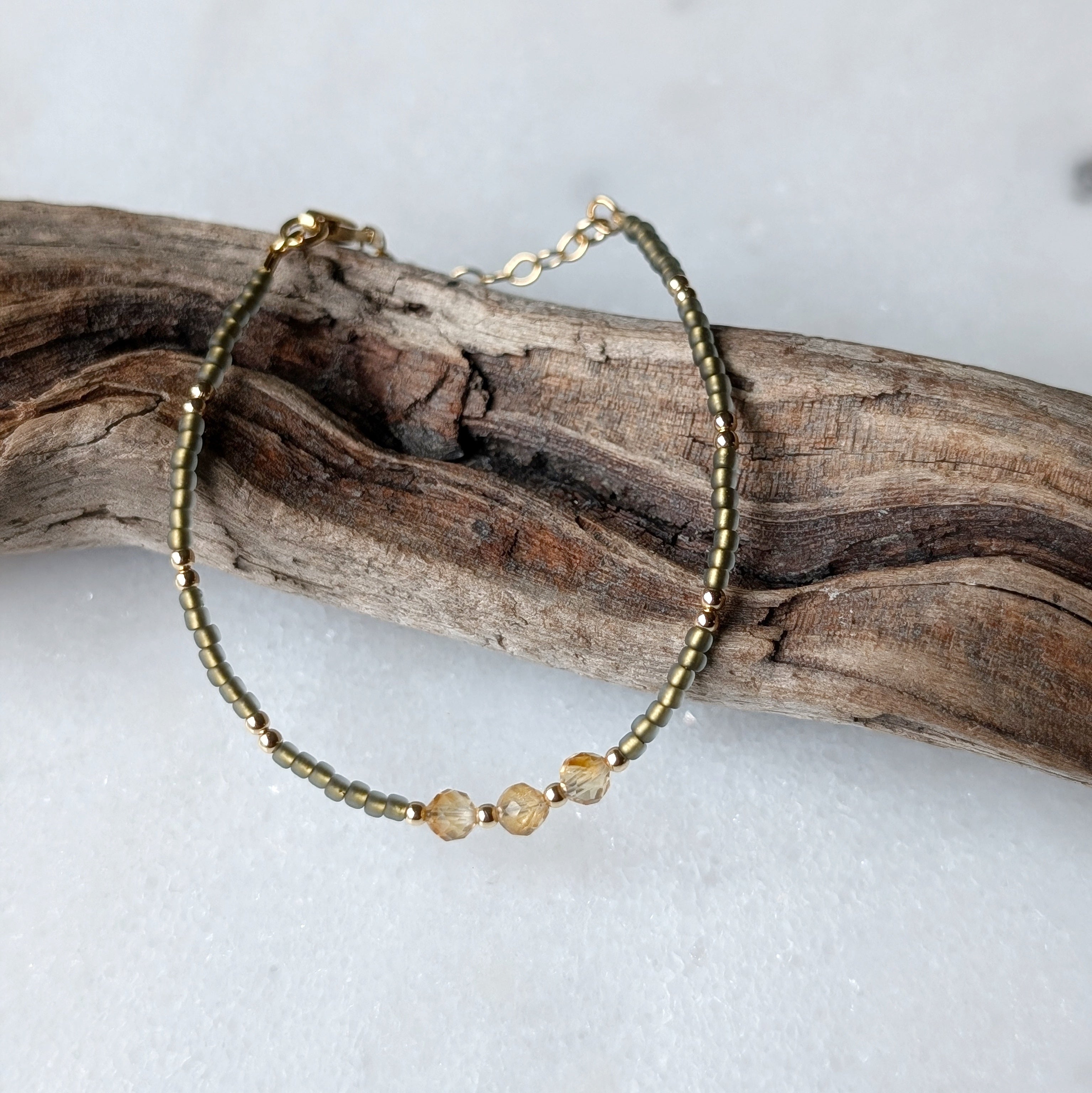 Citrine Sage Triple Abundance Bracelet