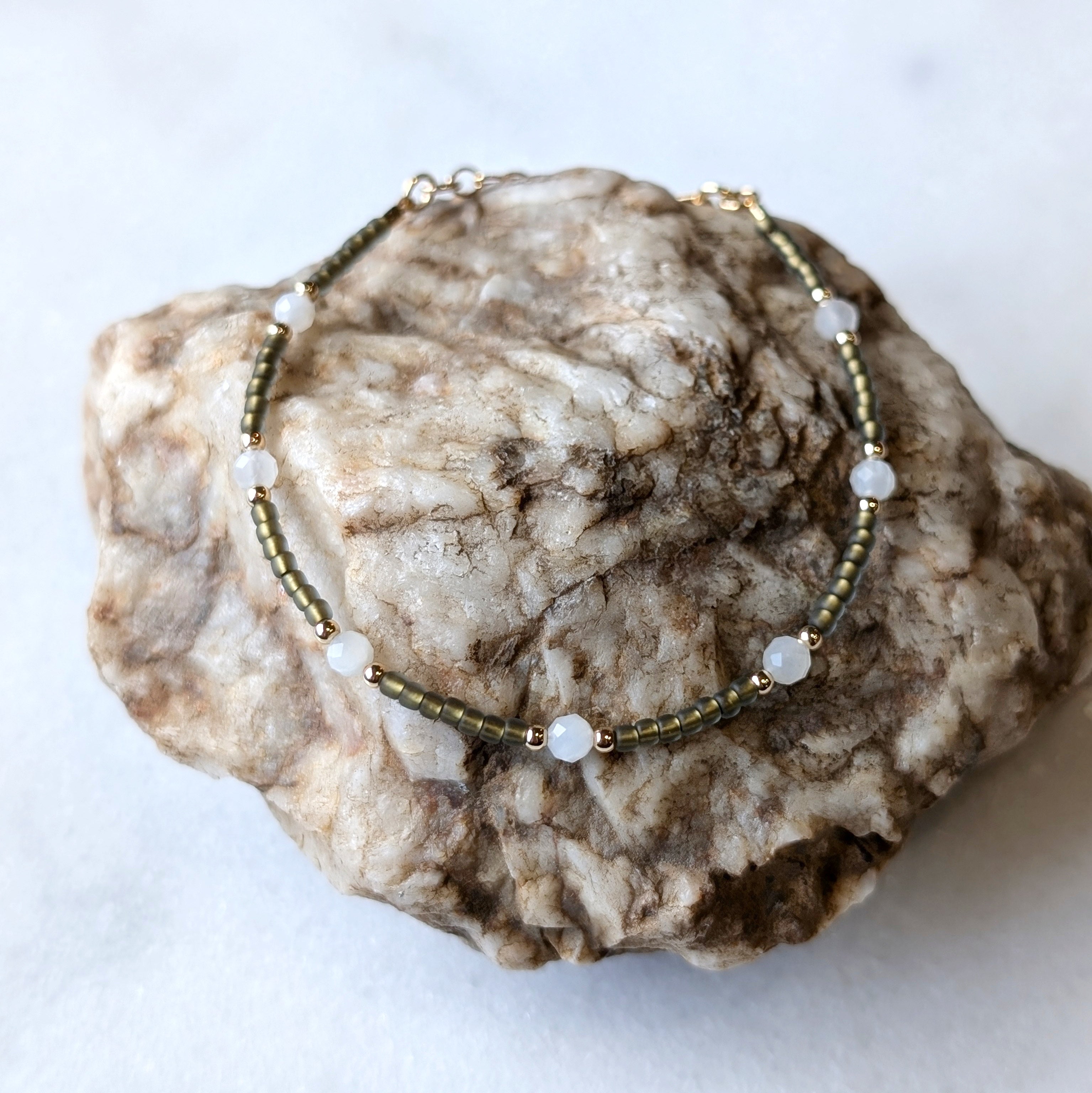 Moonstone Multi Sage Green Balance Bracelet
