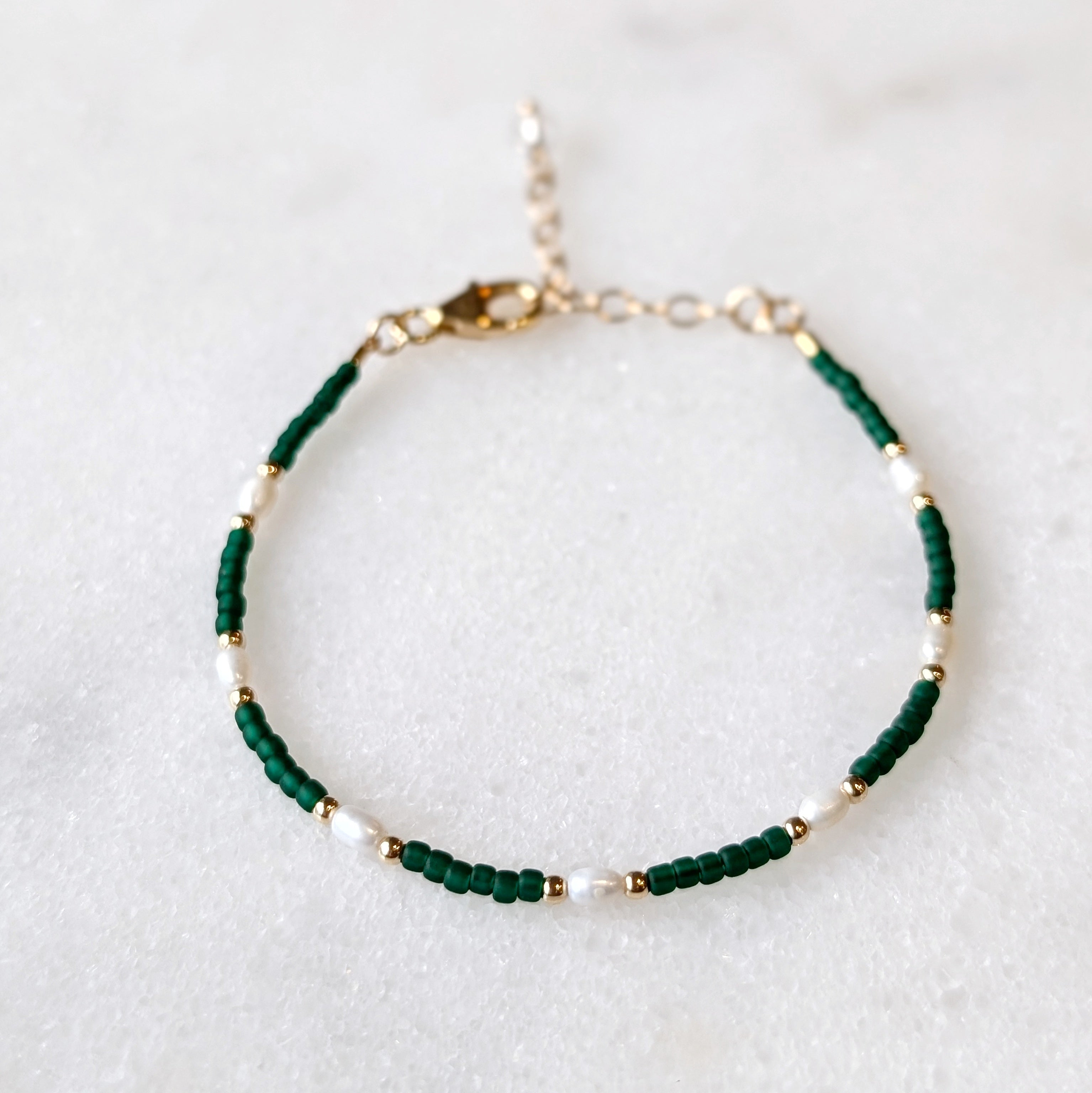 Freshwater Pearl Rich Emerald Bracelet