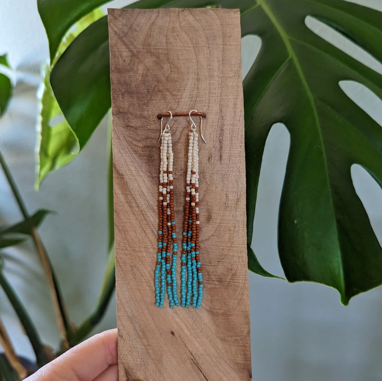 Glossy Southwest Wander Beaded Fringe Earrings