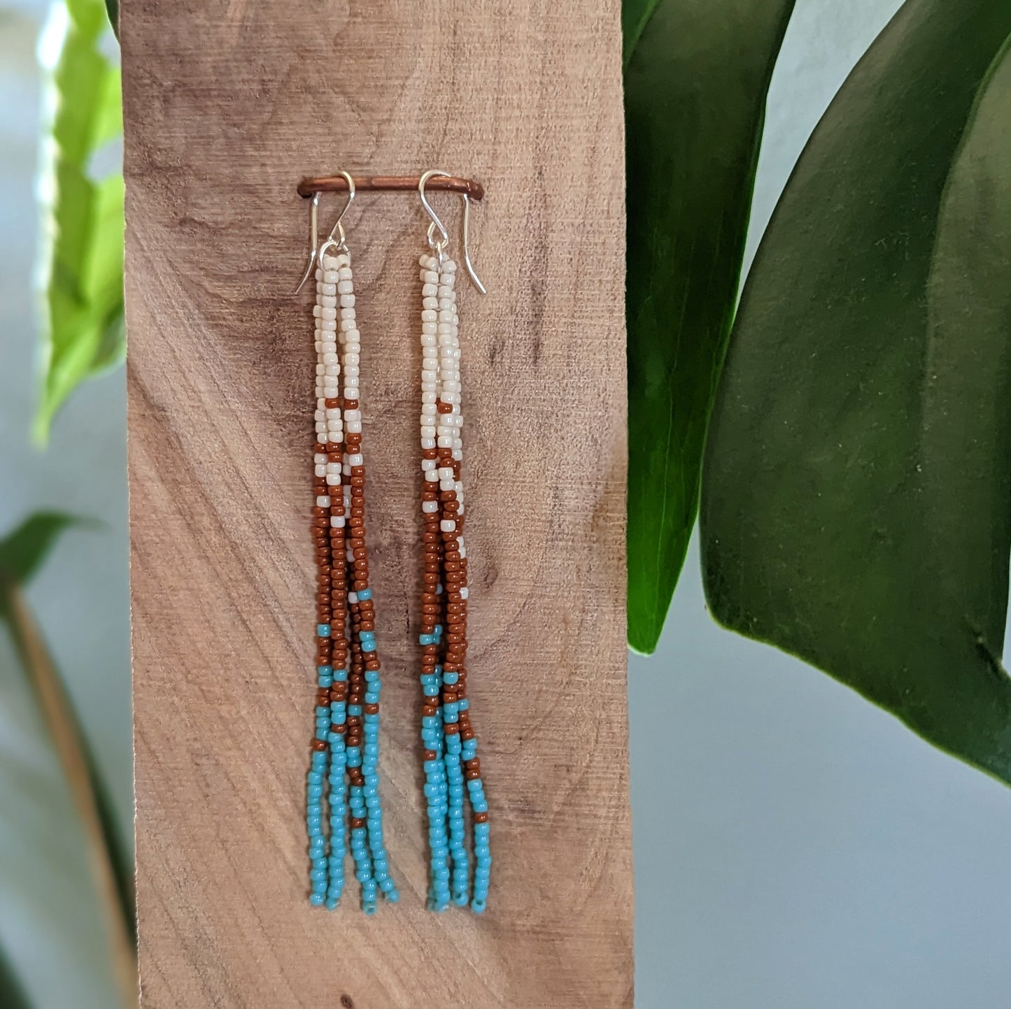 Glossy Southwest Wander Beaded Fringe Earrings