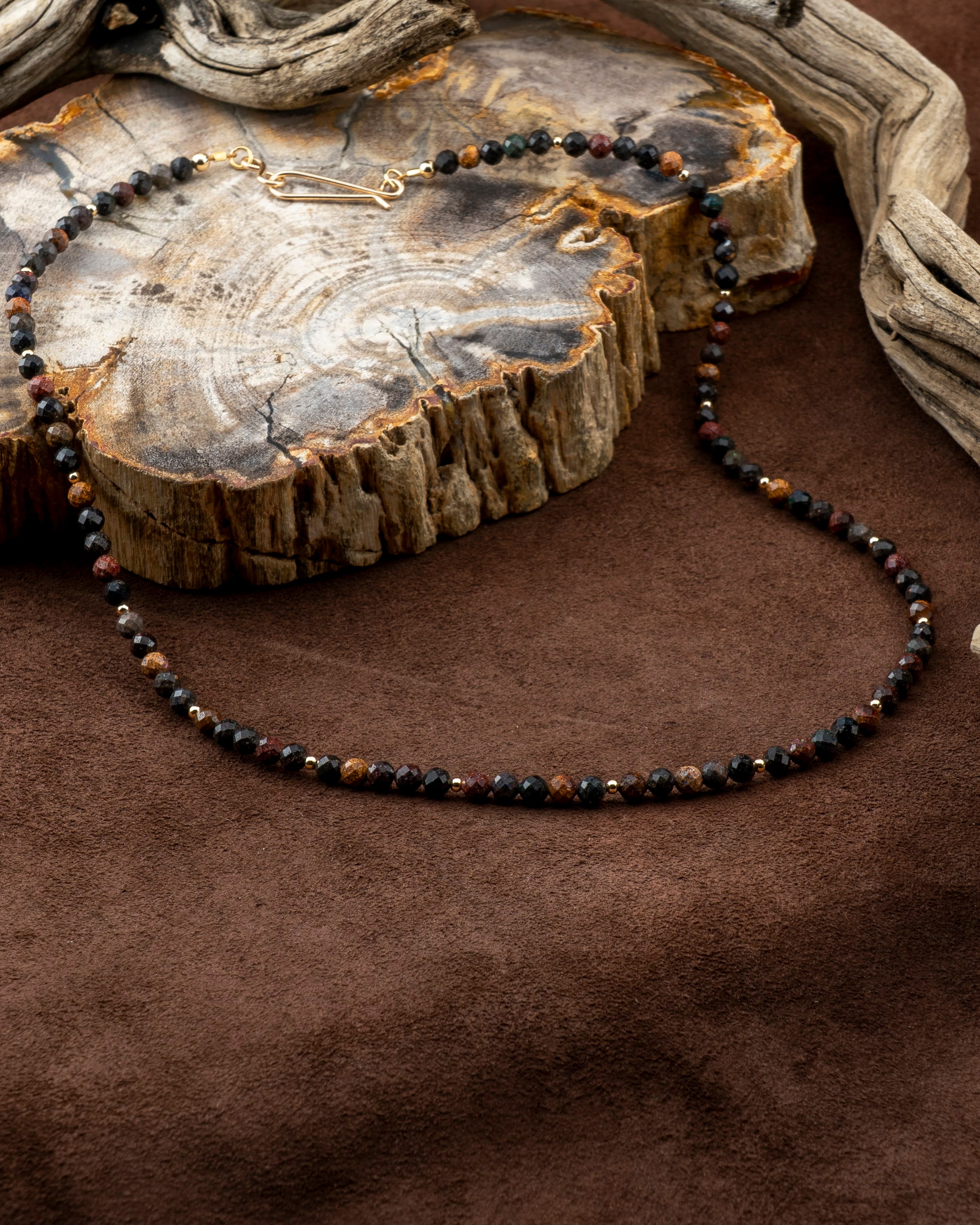 Fallen Leaves Black Opal Necklace