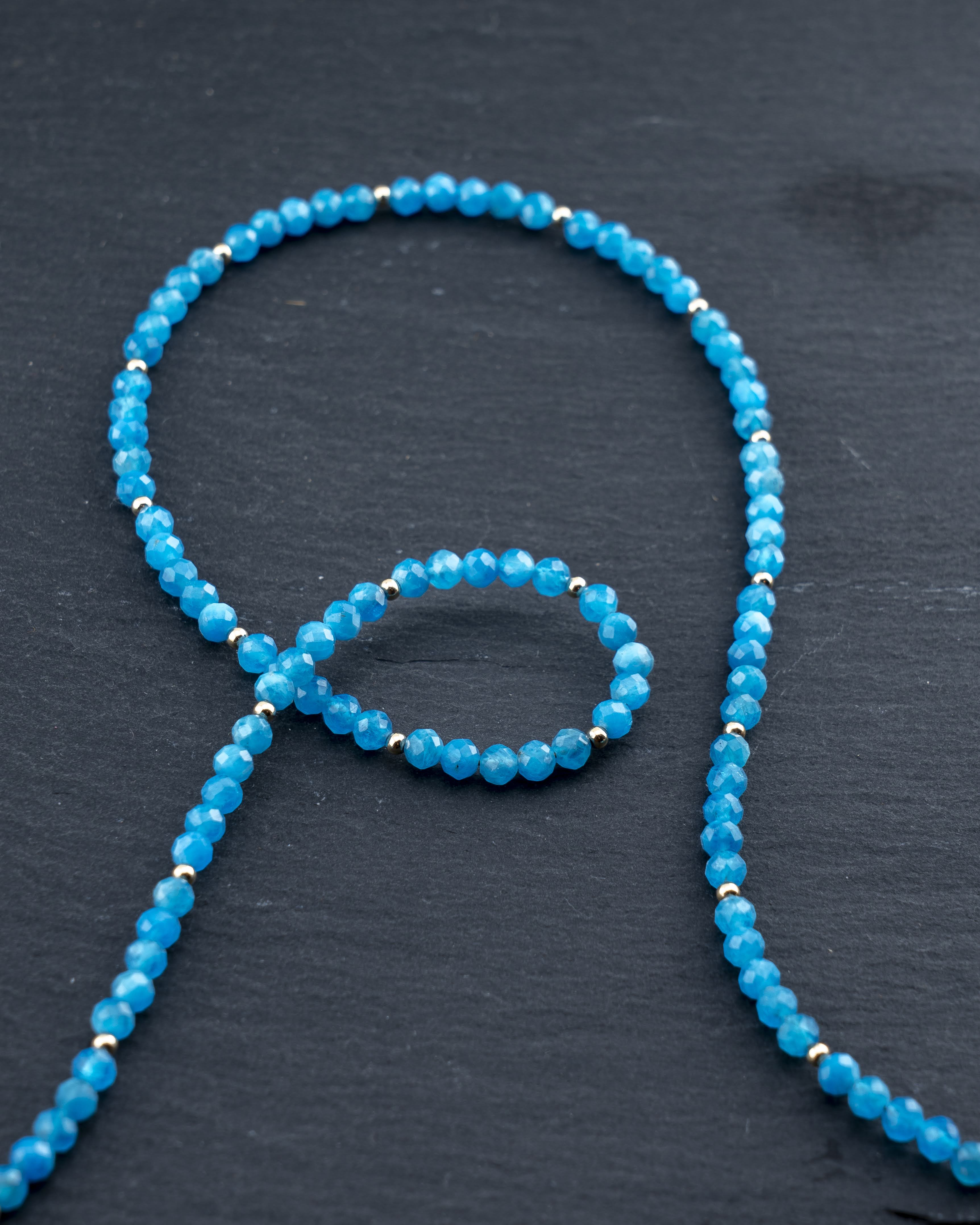 Cerulean Tide Blue Apatite Necklace