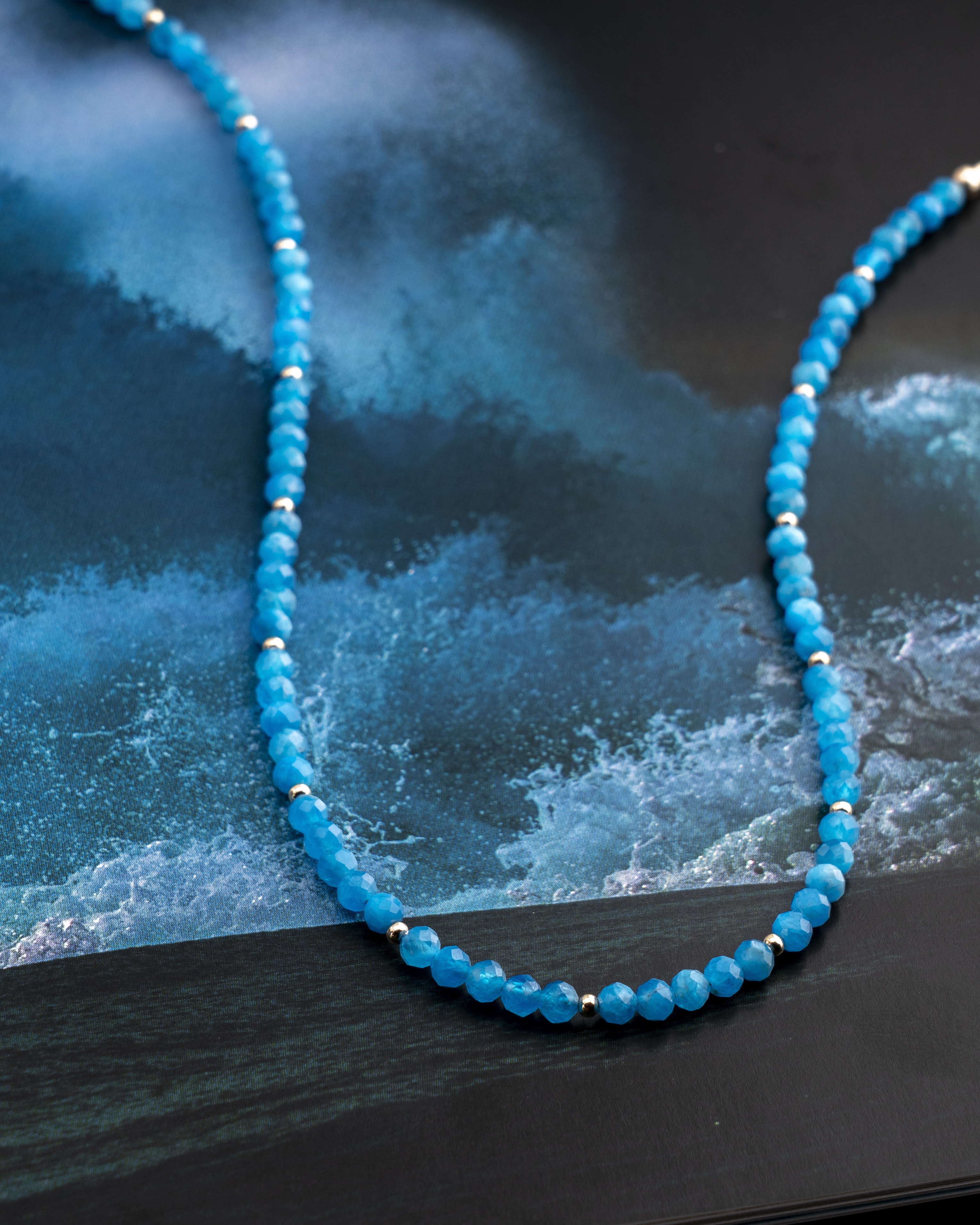 Cerulean Tide Blue Apatite Necklace
