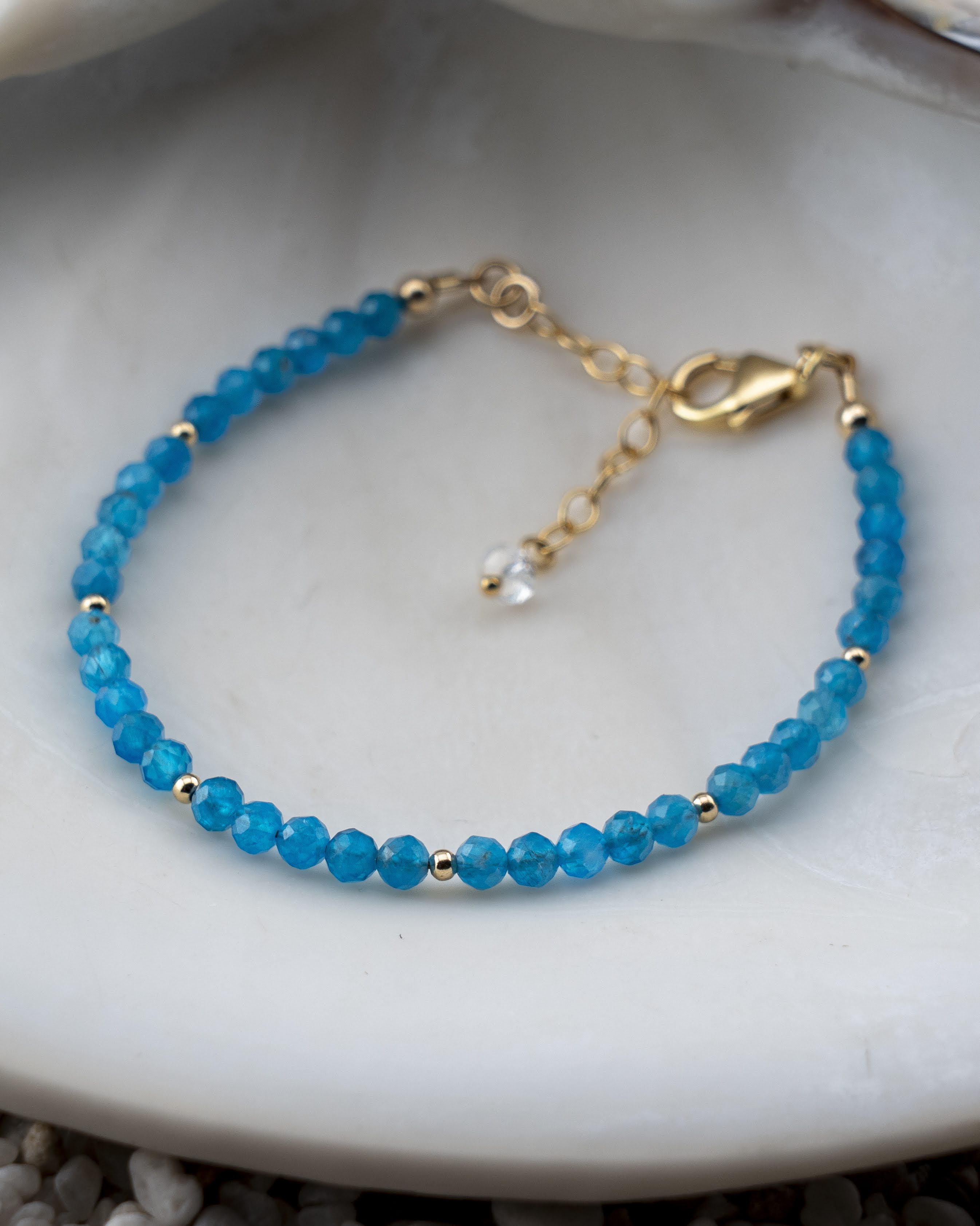 Cerulean Tide Blue Apatite Bracelet
