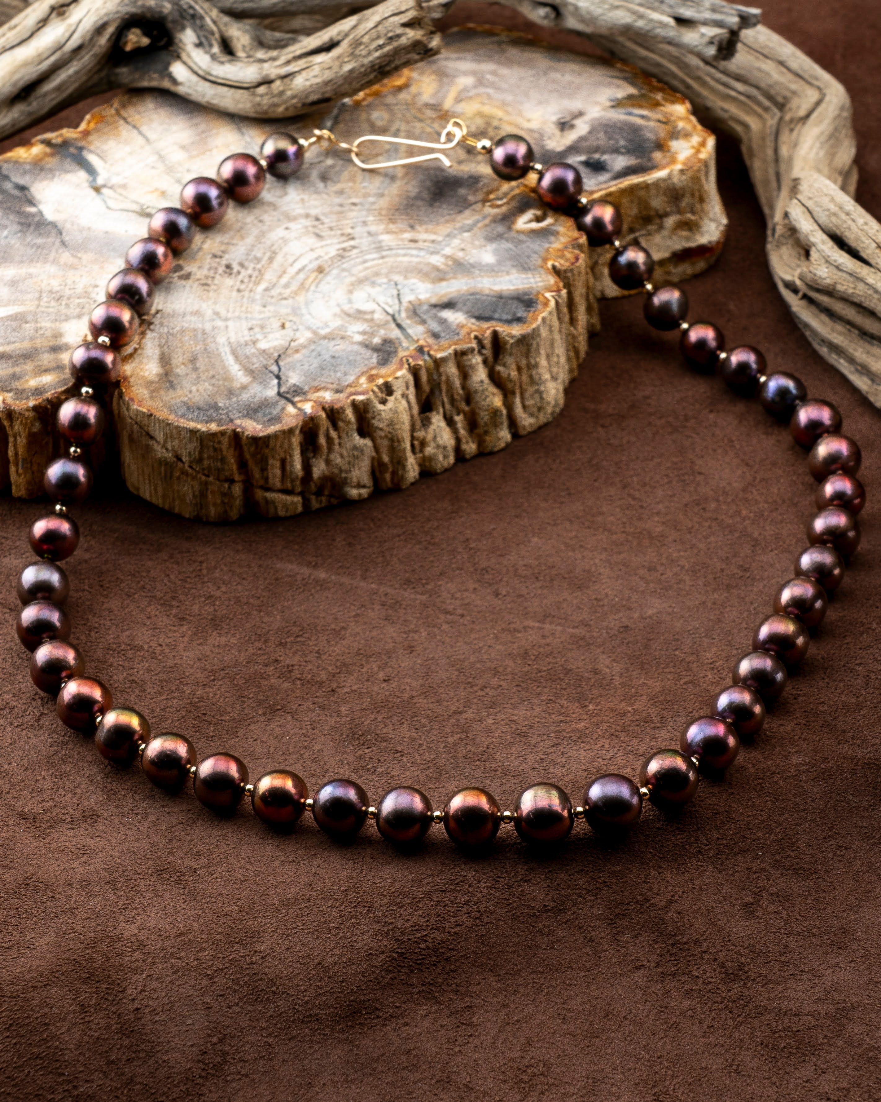 Chocolate Bronze Freshwater Pearl Necklace