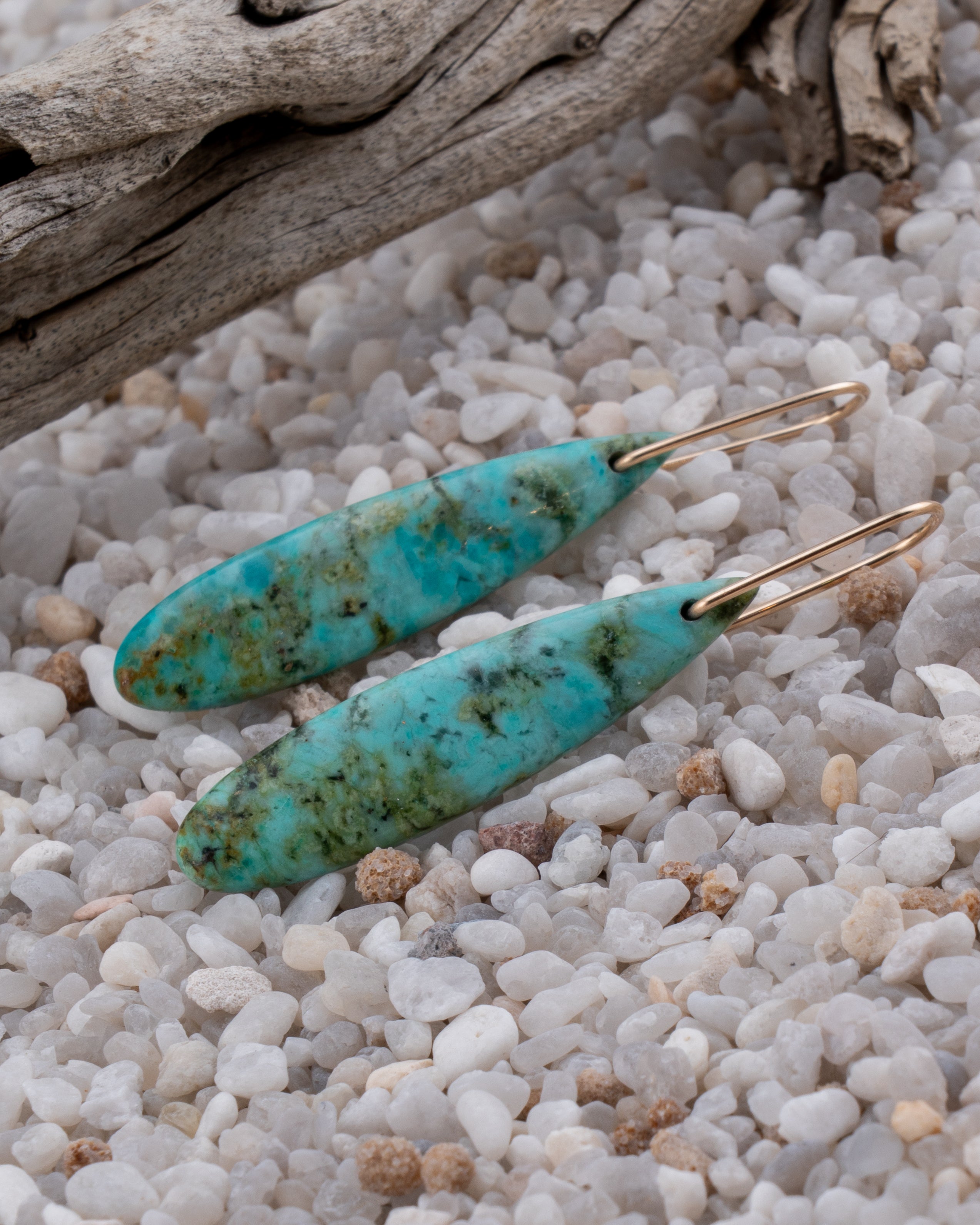 African Turquoise Teardrop Dangles