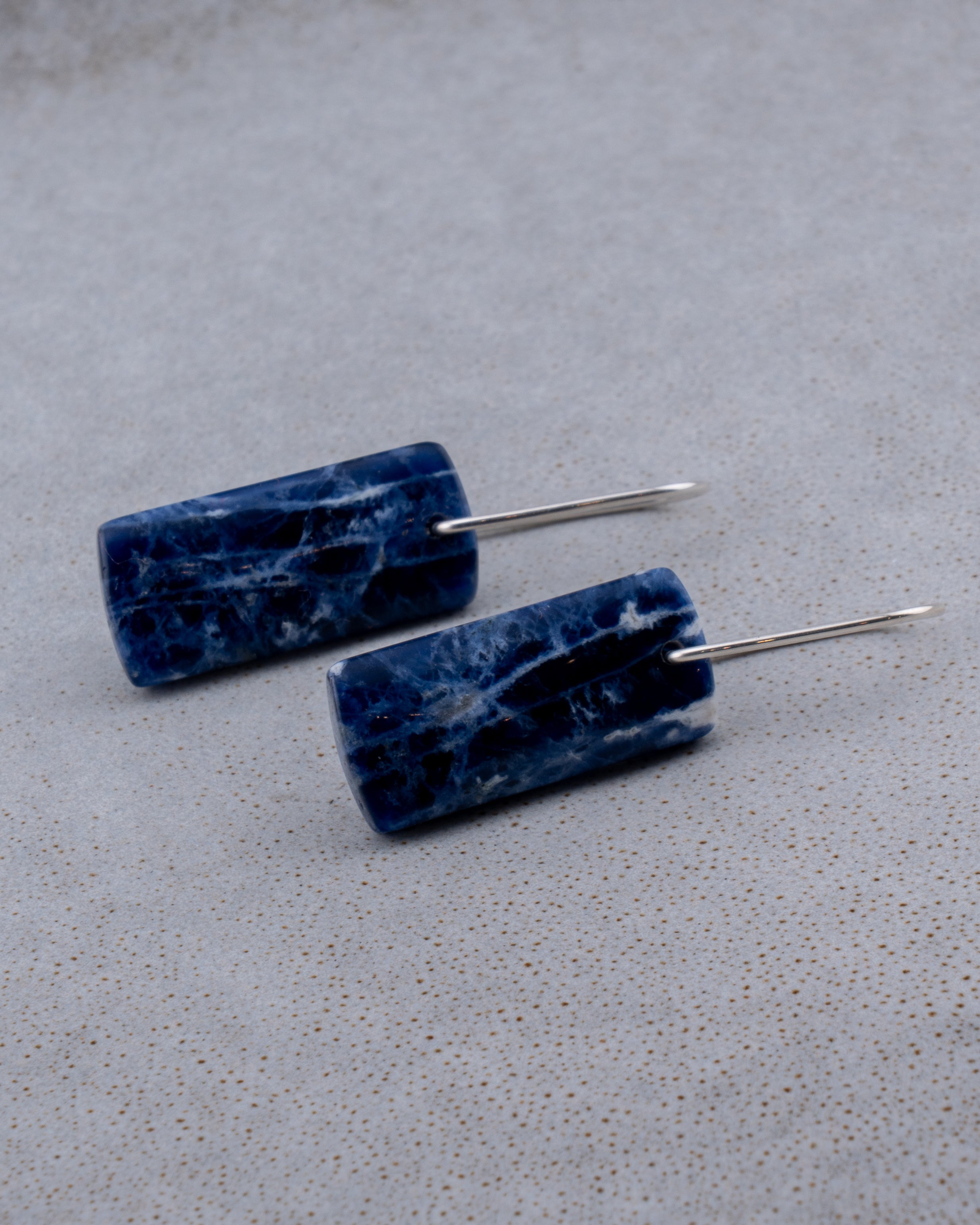 Blue Sodalite Dangles on Silver