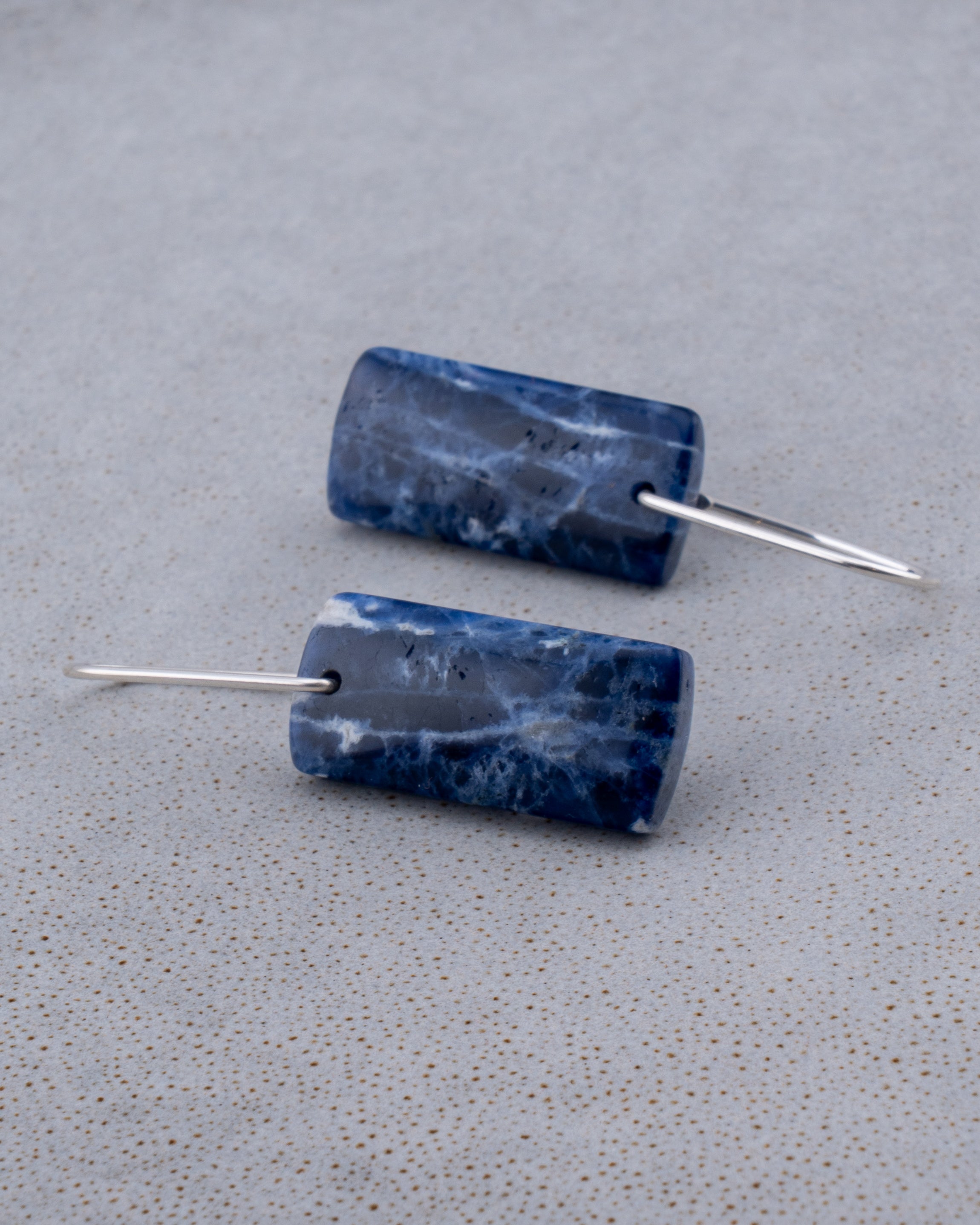 Blue Sodalite Dangles on Silver