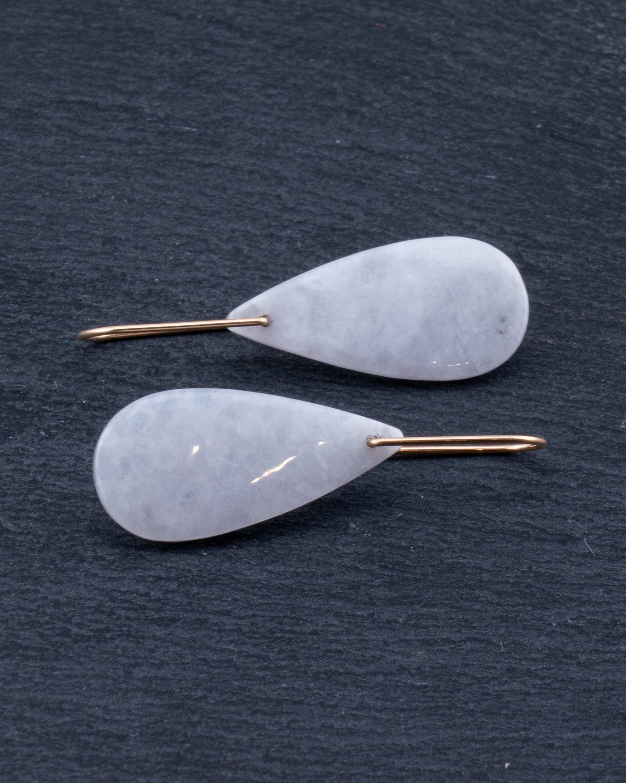 White Jade Teardrop Dangles
