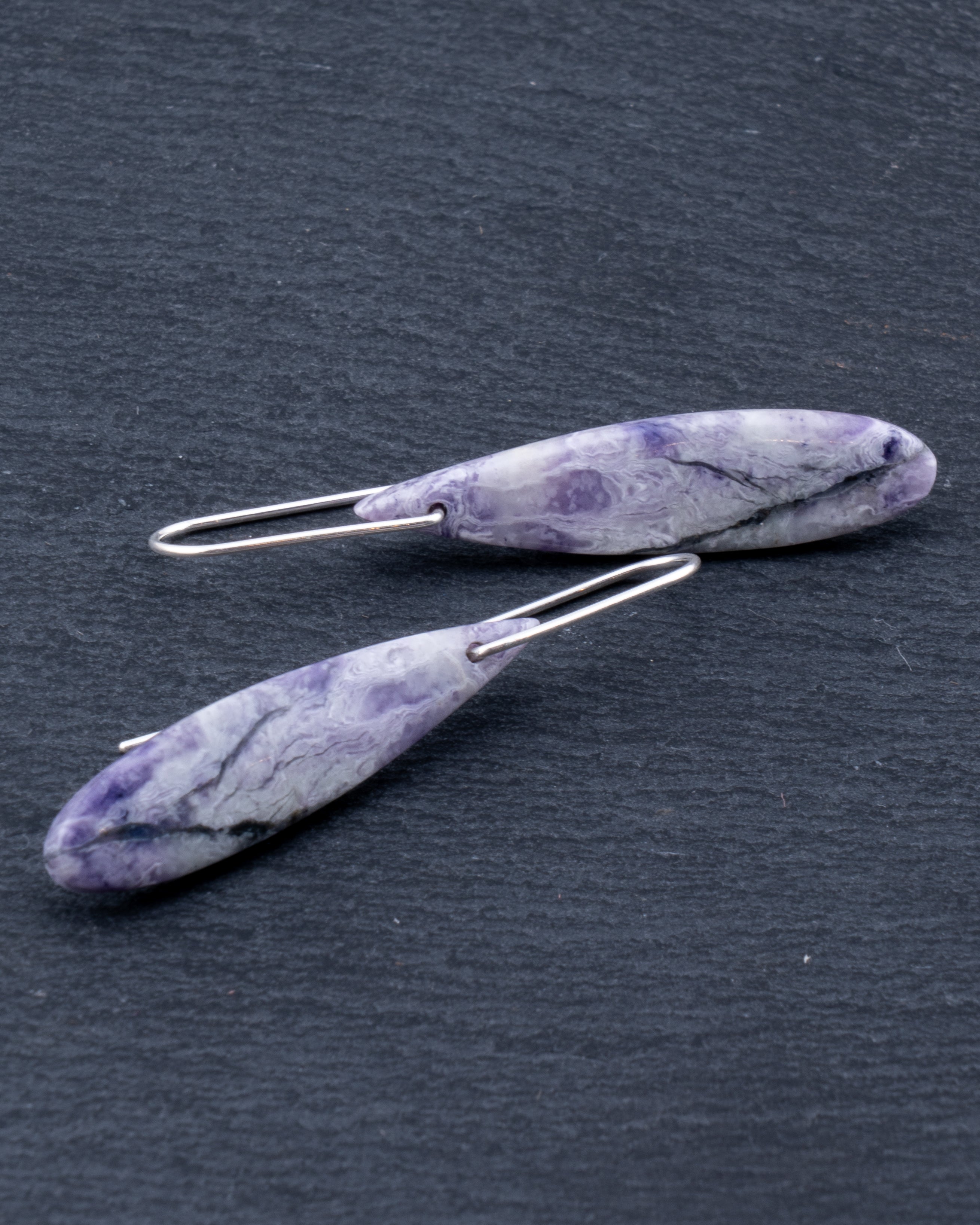 Purple Opal Teardrop Dangles