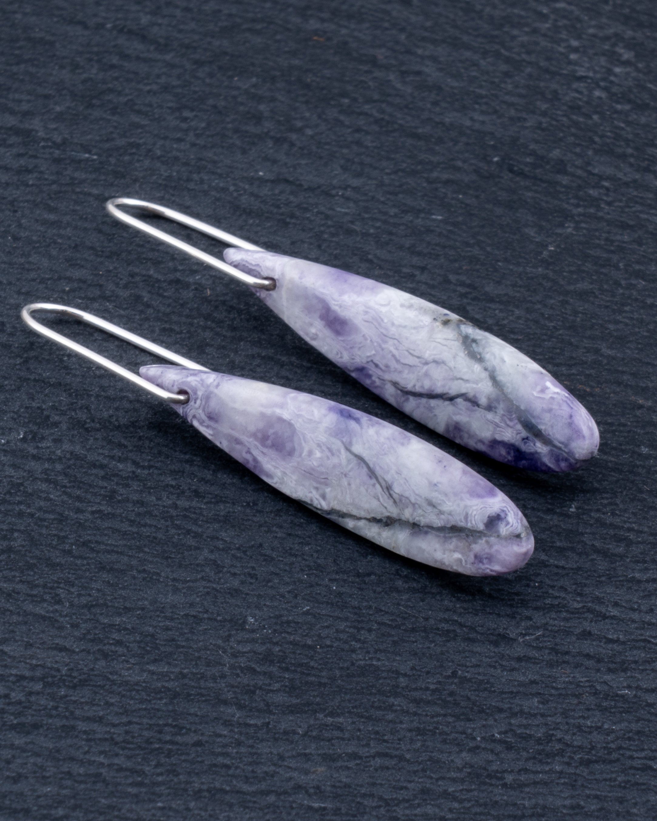 Purple Opal Teardrop Dangles