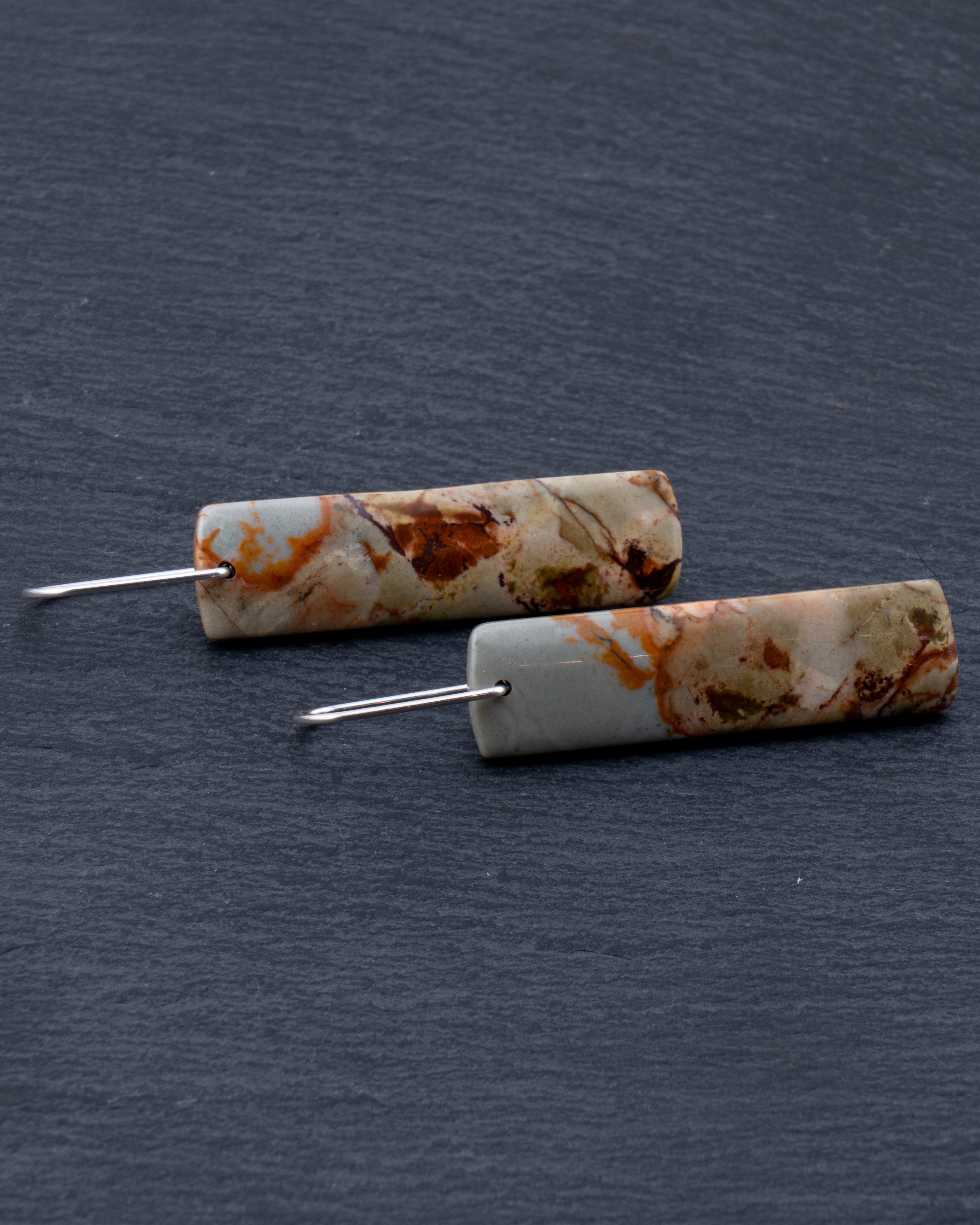 Owyhee Picture Jasper Blue Dangles