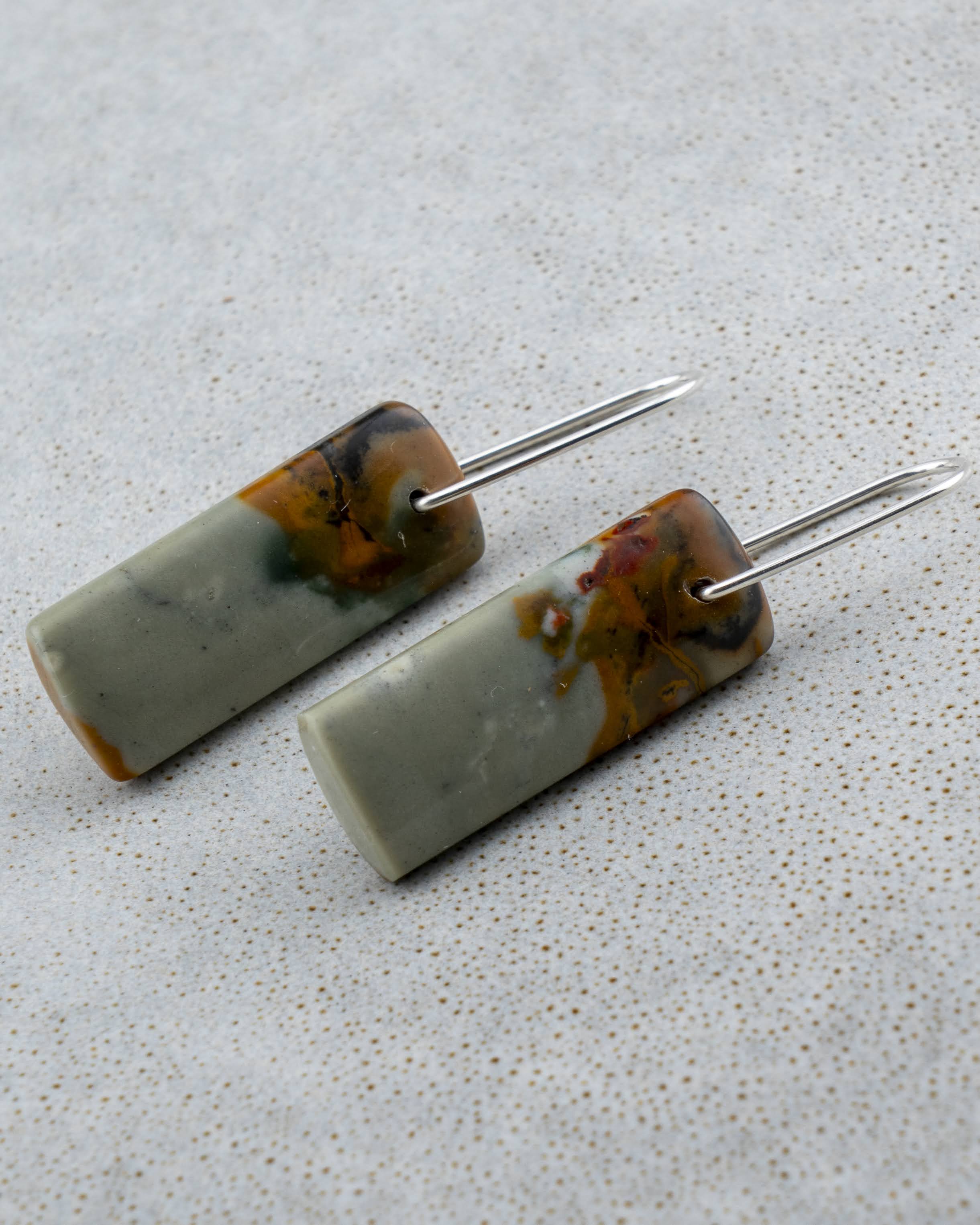 Owyhee Picture Jasper Blue Dangles