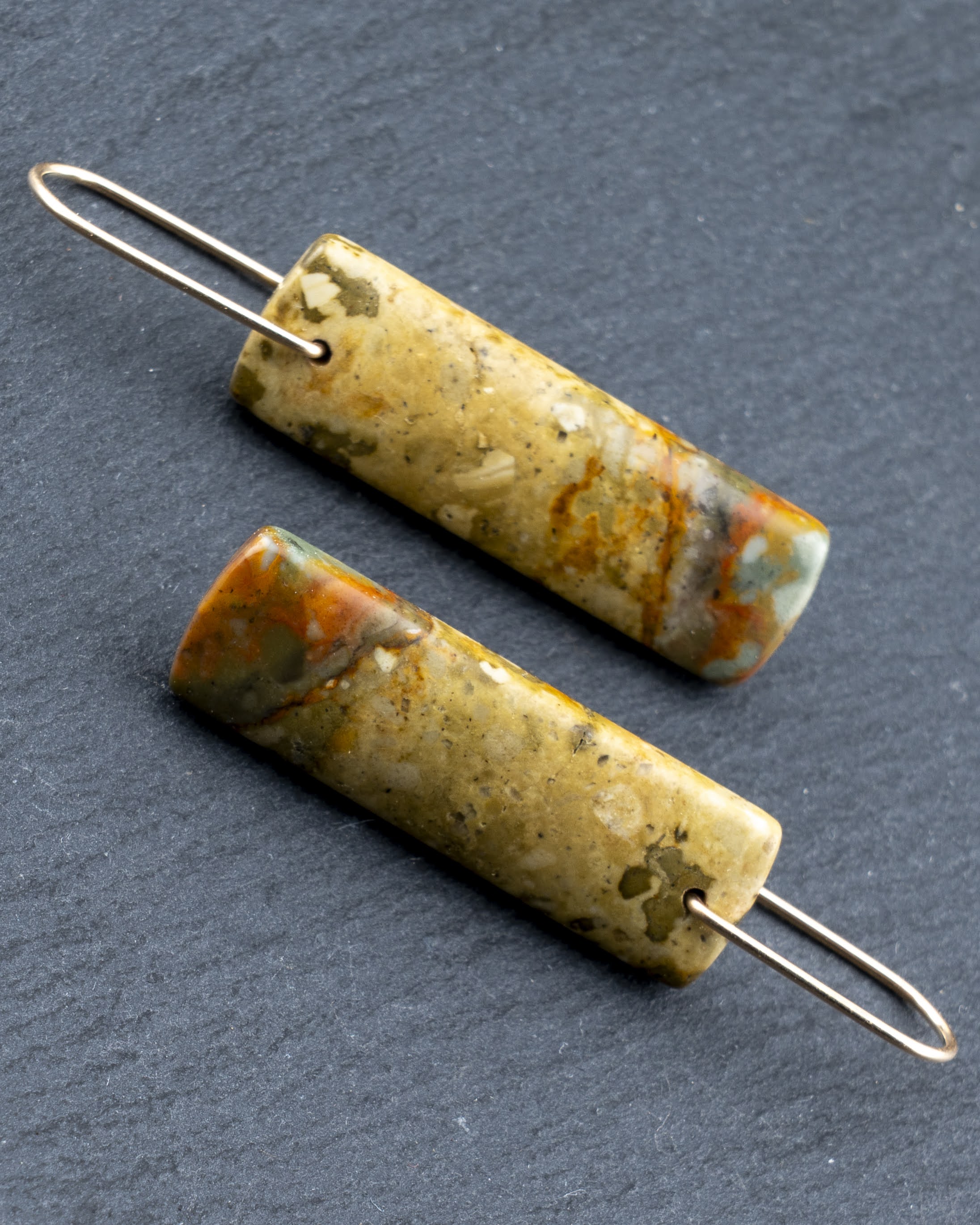 Owyhee Picture Jasper Yellow Dangles