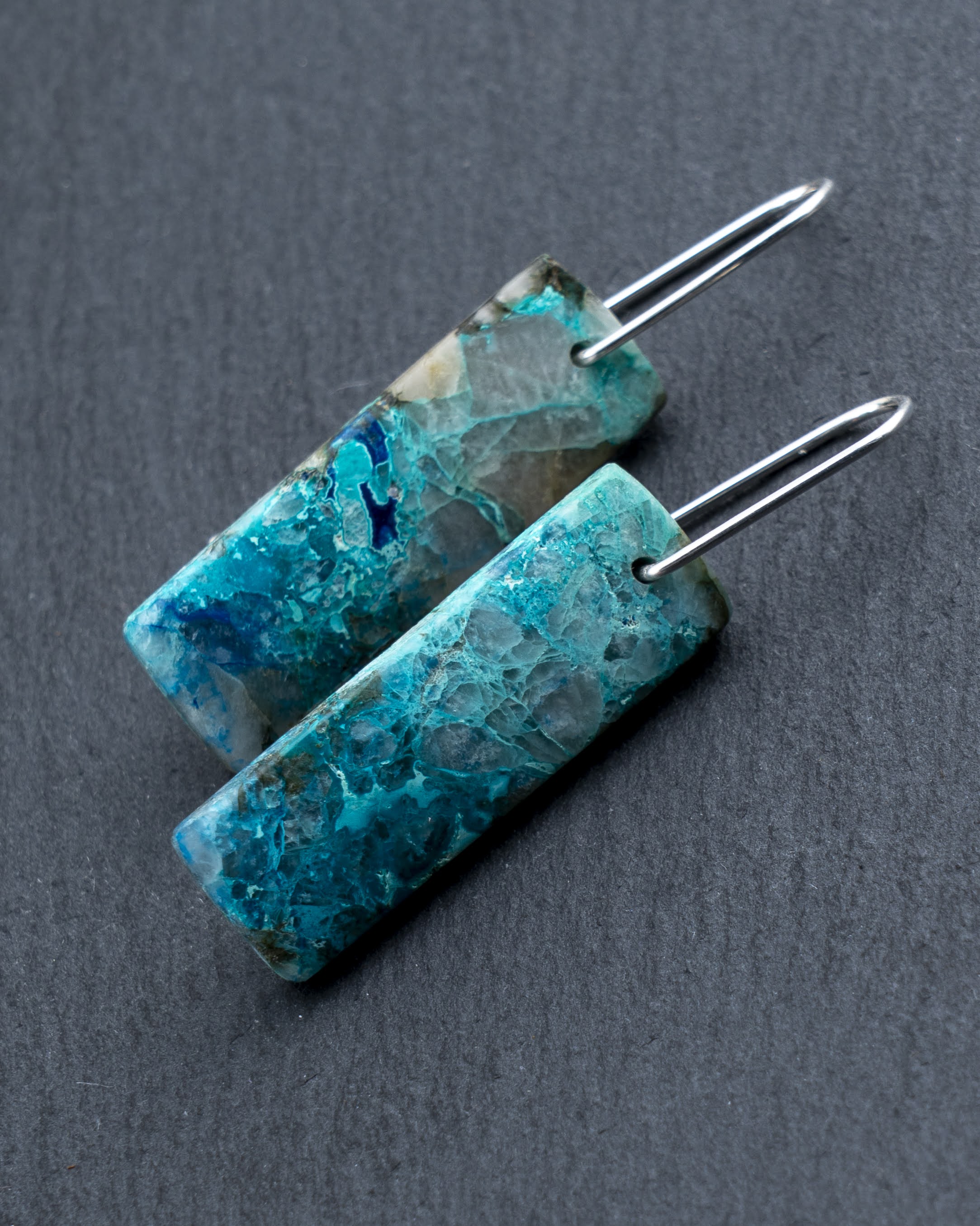 Chrysocolla in Quartz Rare Dangles