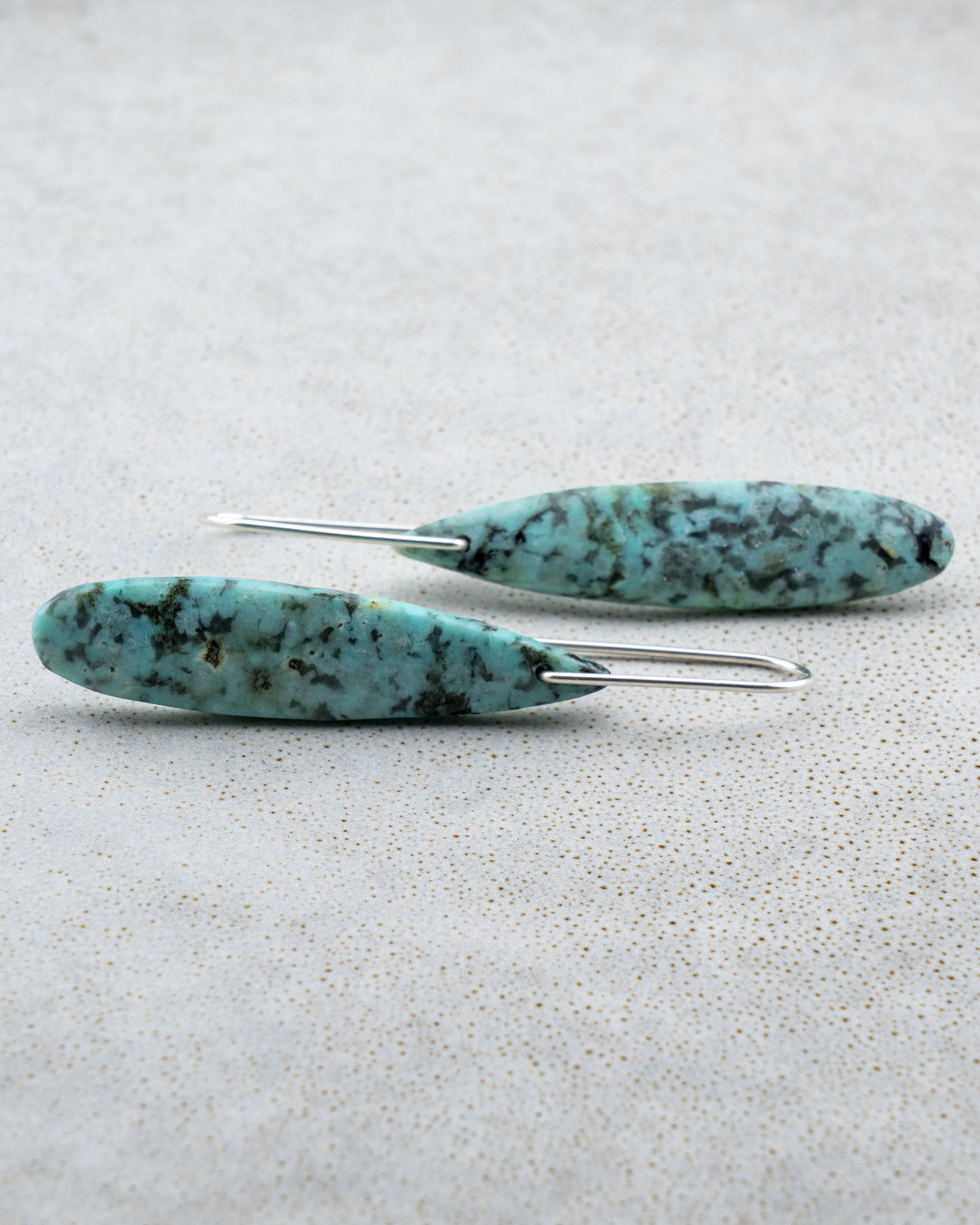 African Turquoise Teardrop Dangles