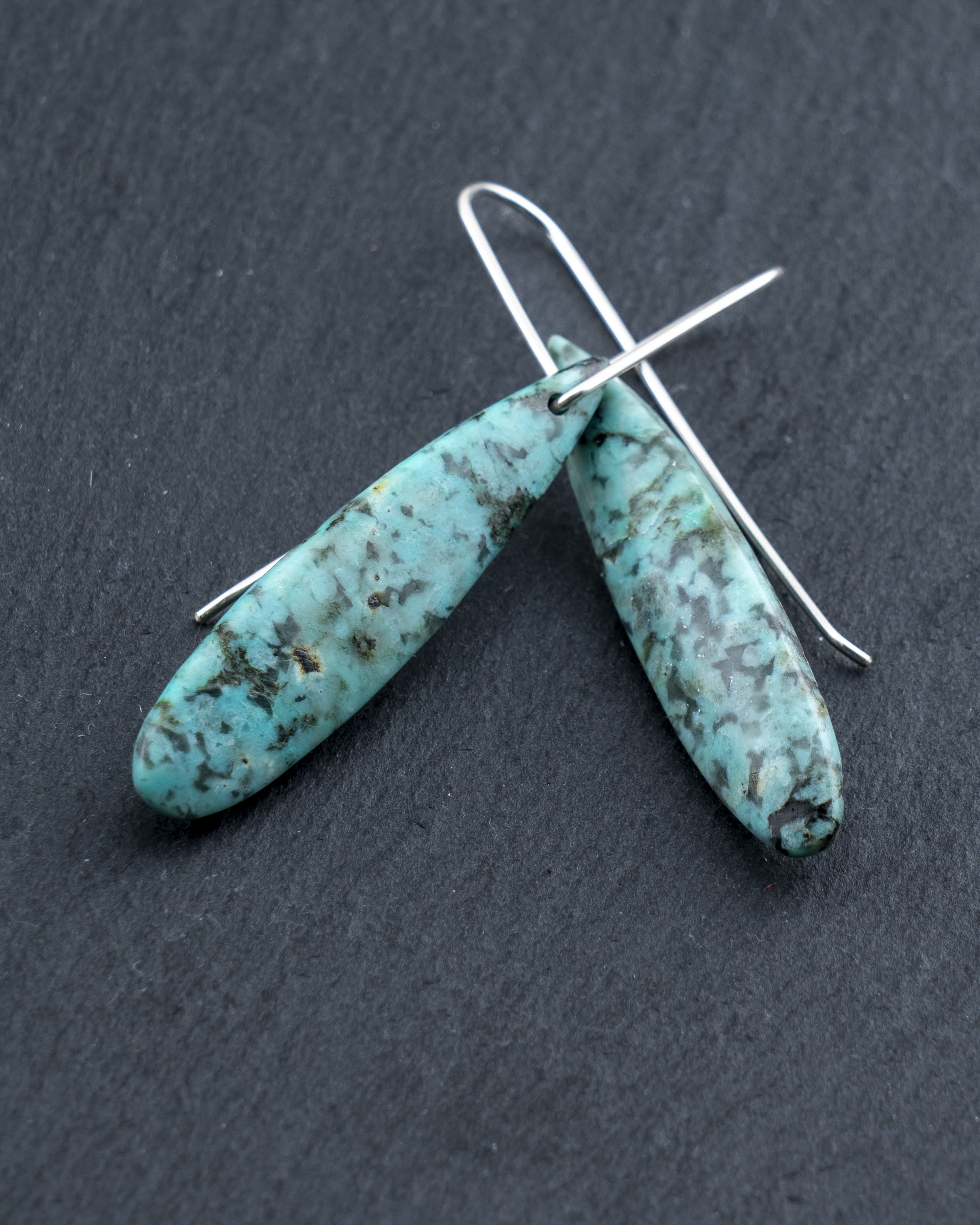 African Turquoise Teardrop Dangles
