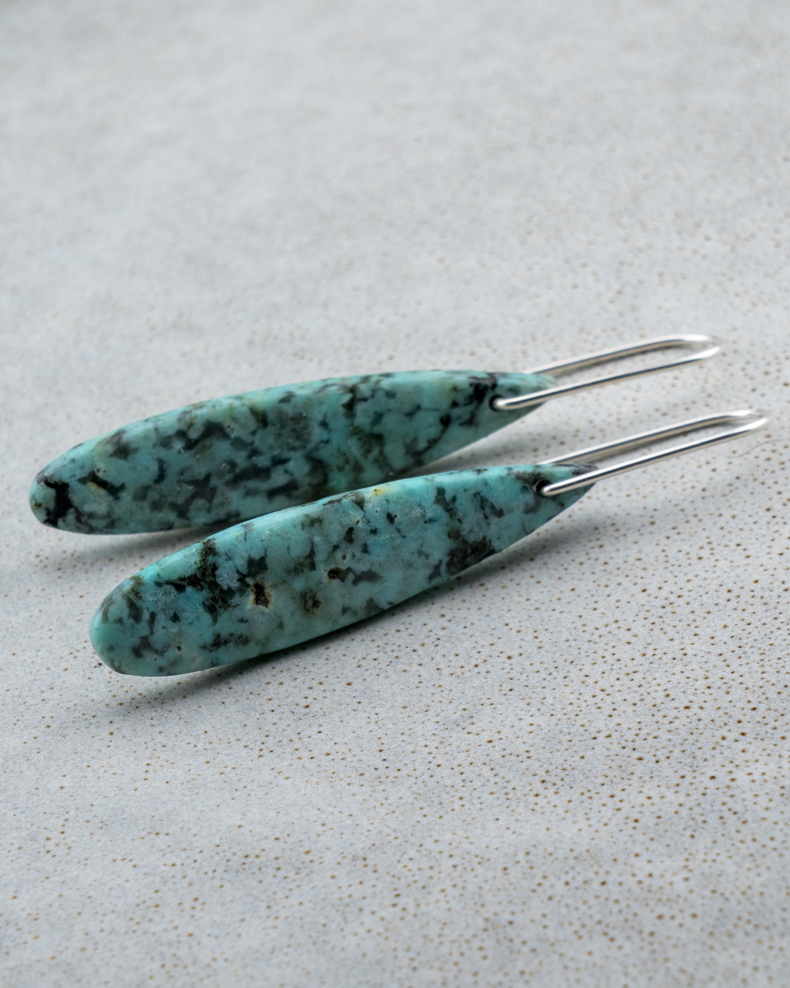 African Turquoise Teardrop Dangles