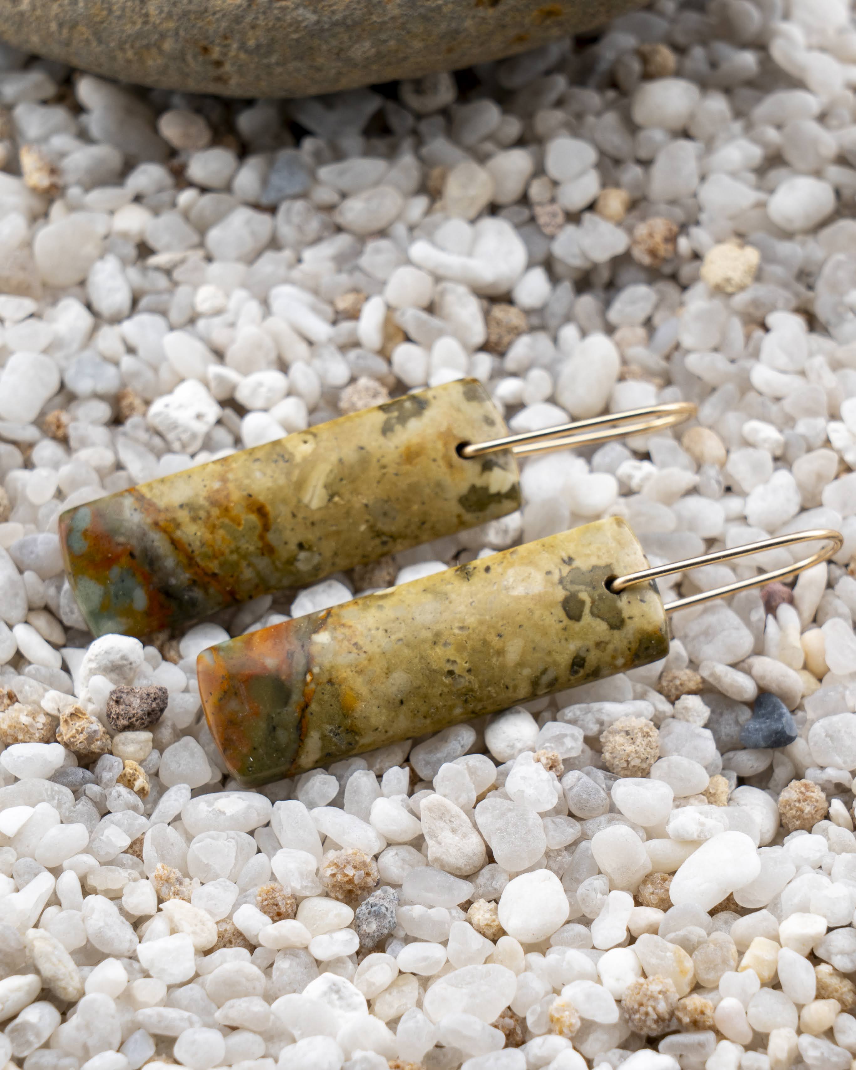 Owyhee Picture Jasper Yellow Dangles