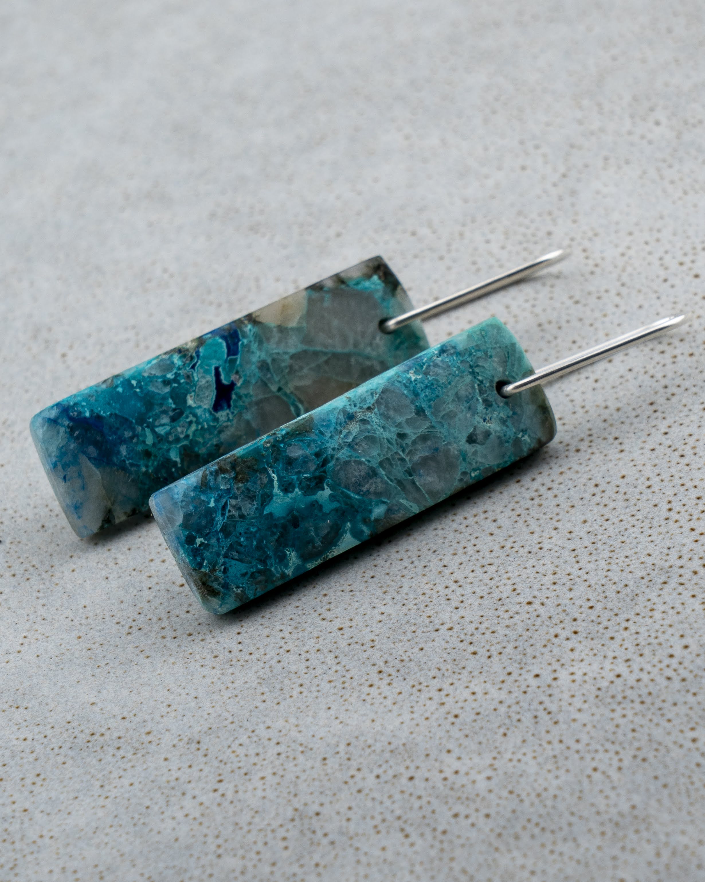 Chrysocolla in Quartz Rare Dangles