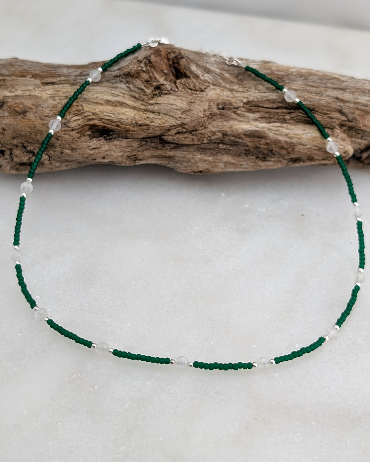 Moonstone Rich Emerald Necklace