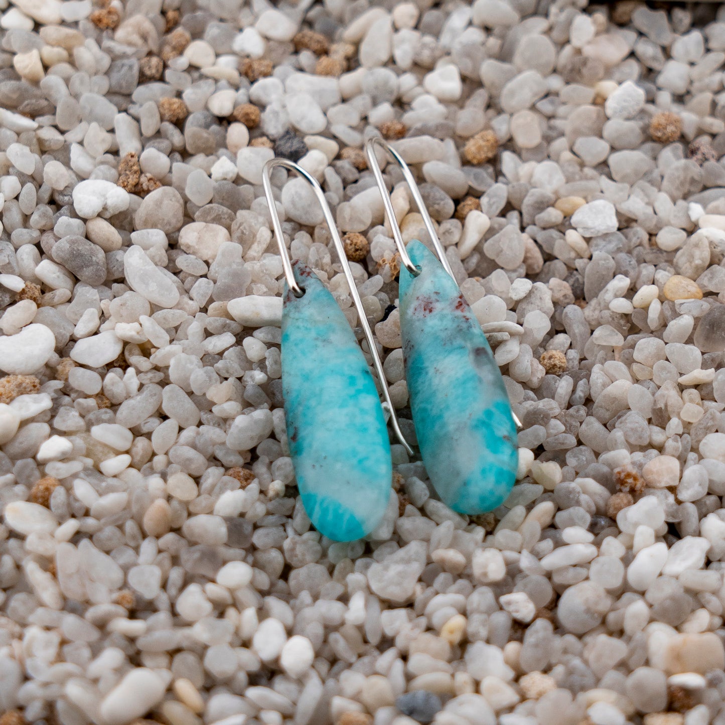 Blue Amazonite with Quartz Dangles