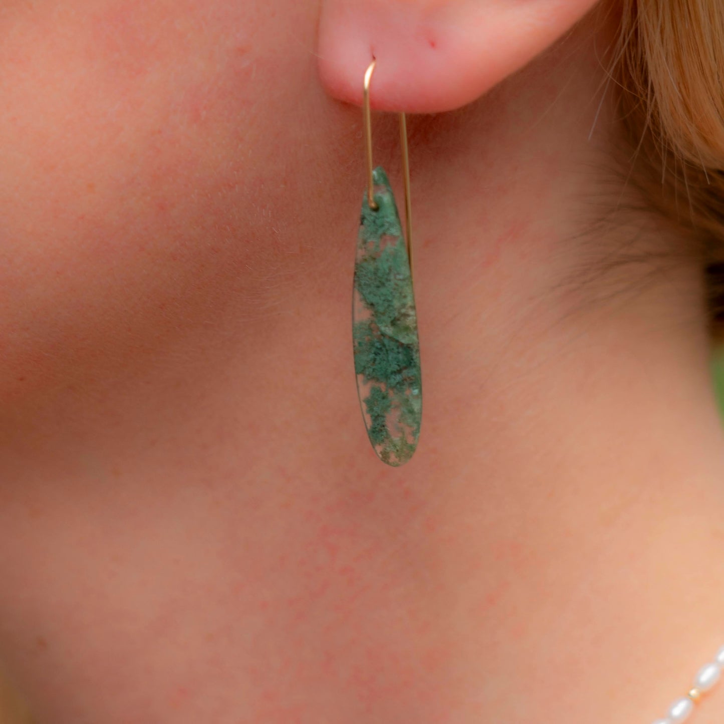 Moss Agate Dangles