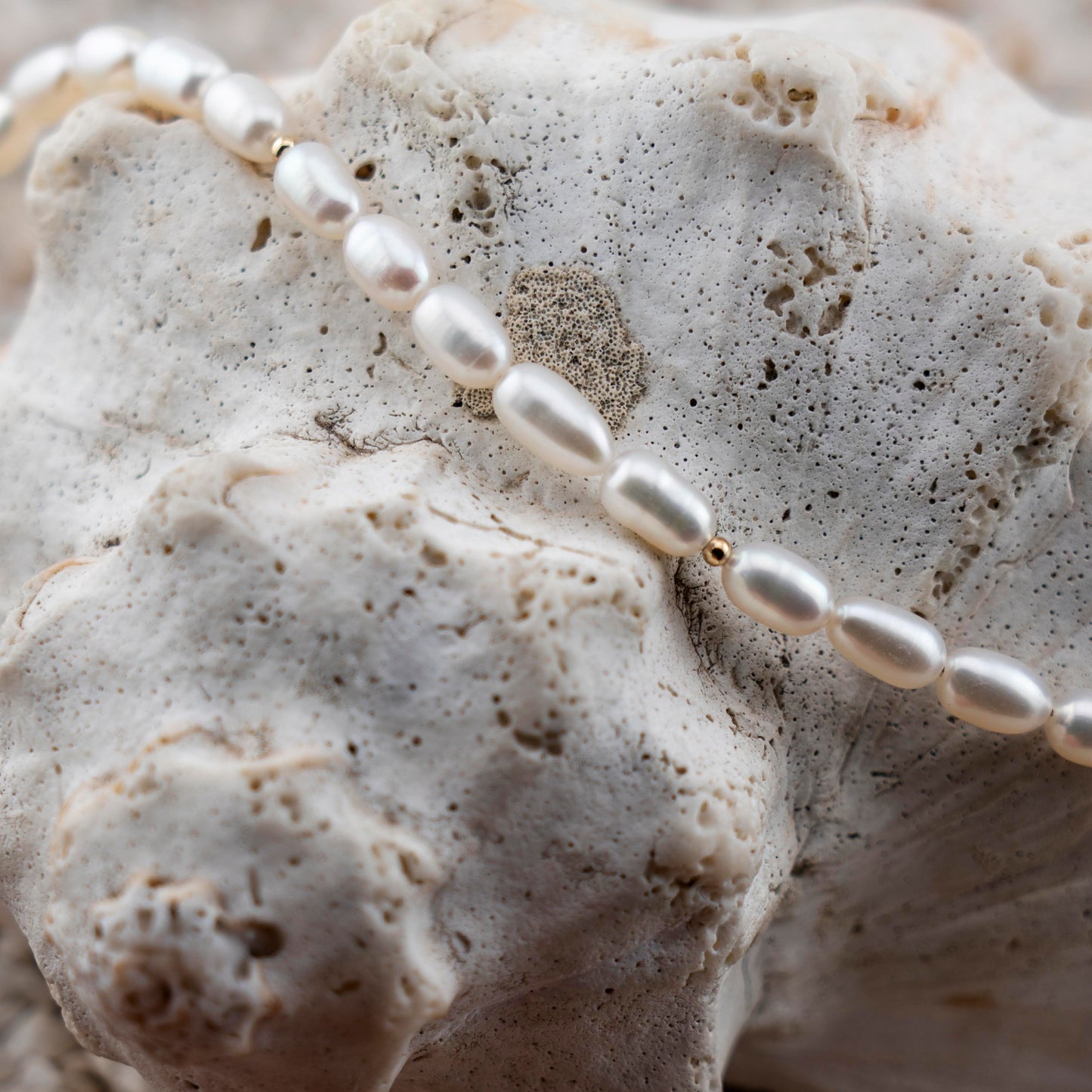 Freshwater Oval Pearl Necklace
