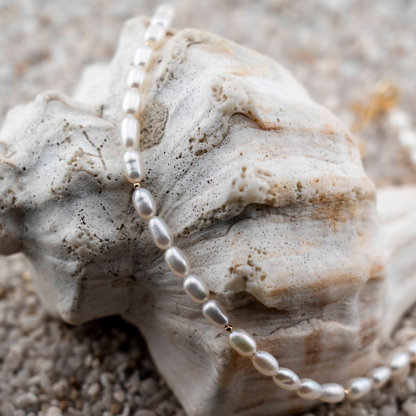 Freshwater Oval Pearl Necklace