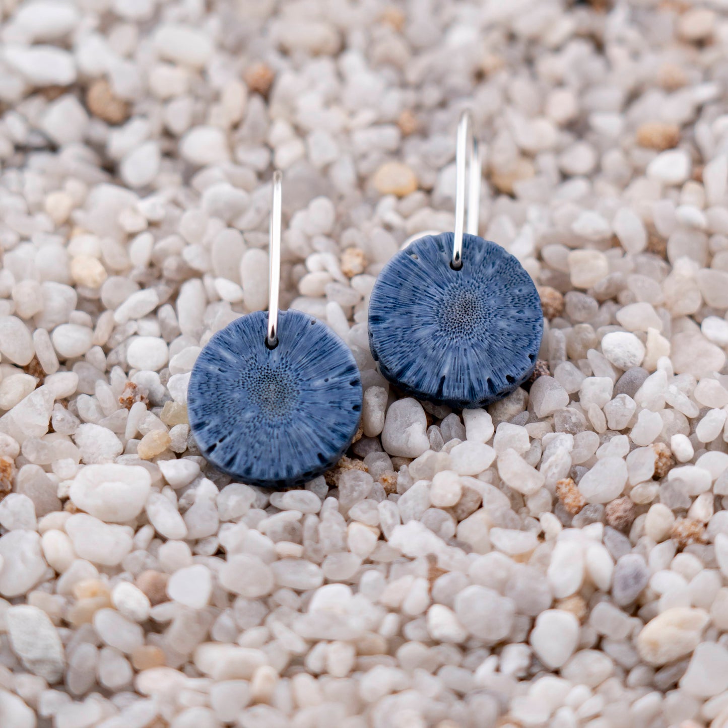 Blue Sponge Coral Round Dangles