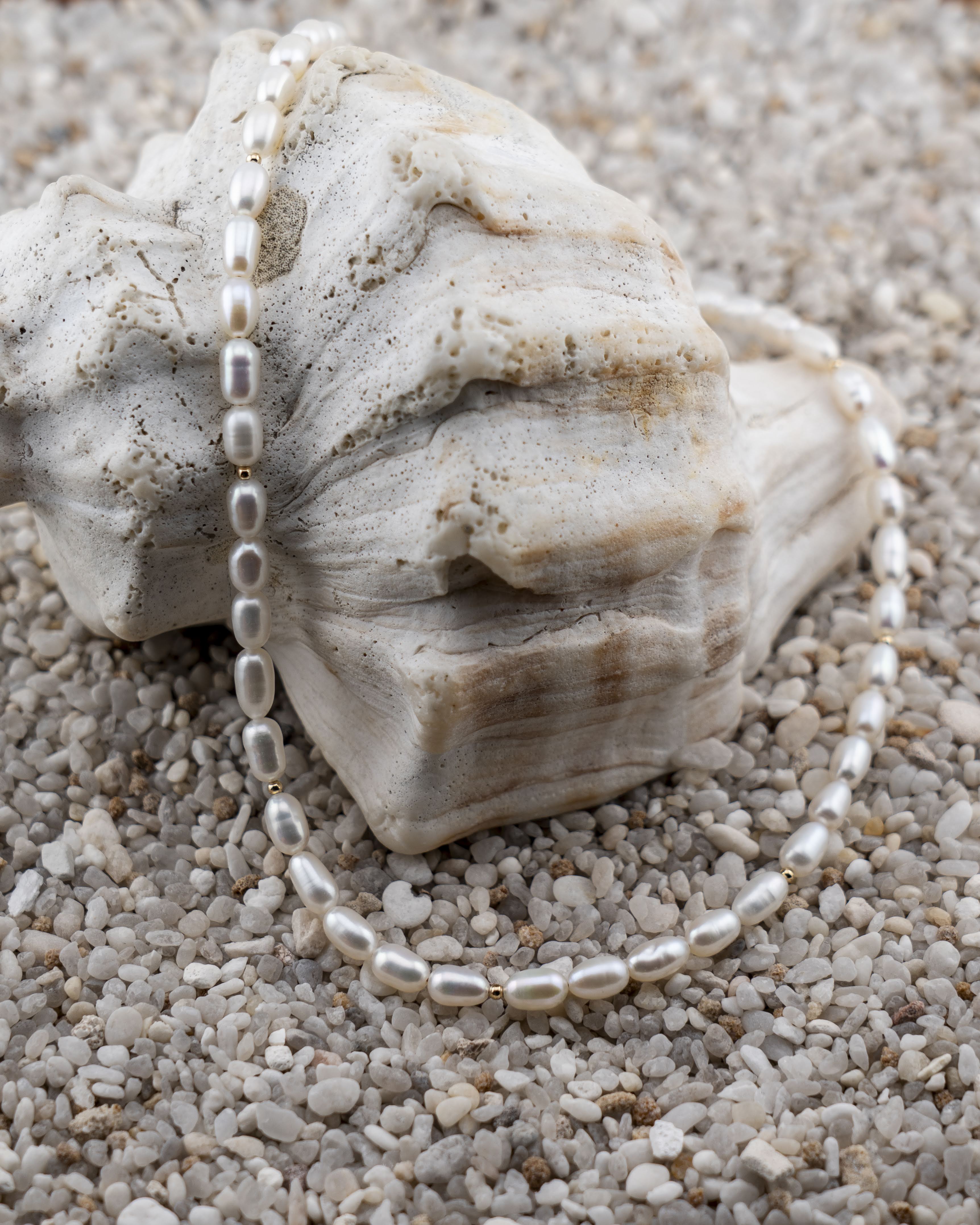 Freshwater Oval Pearl Necklace