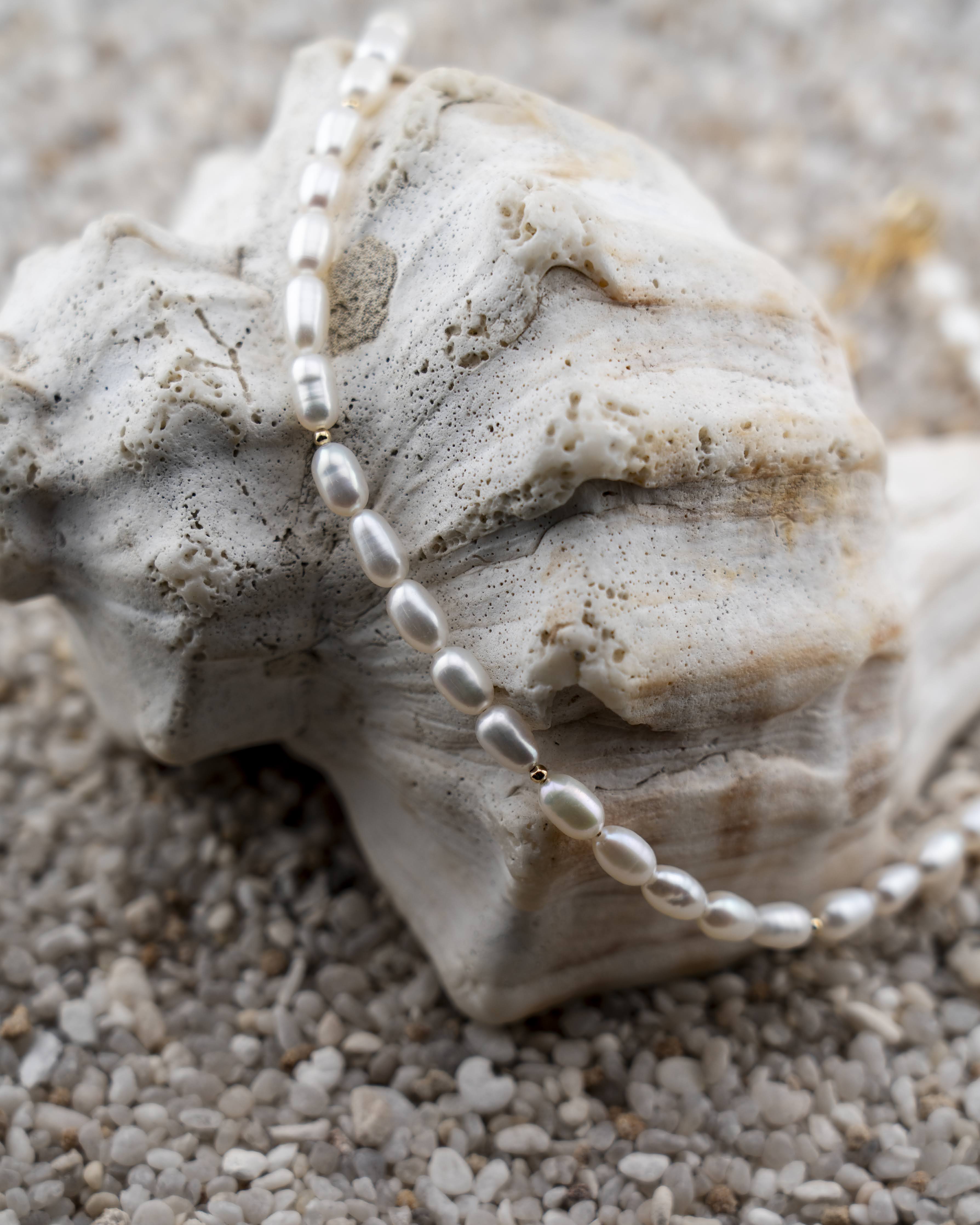 Freshwater Oval Pearl Necklace