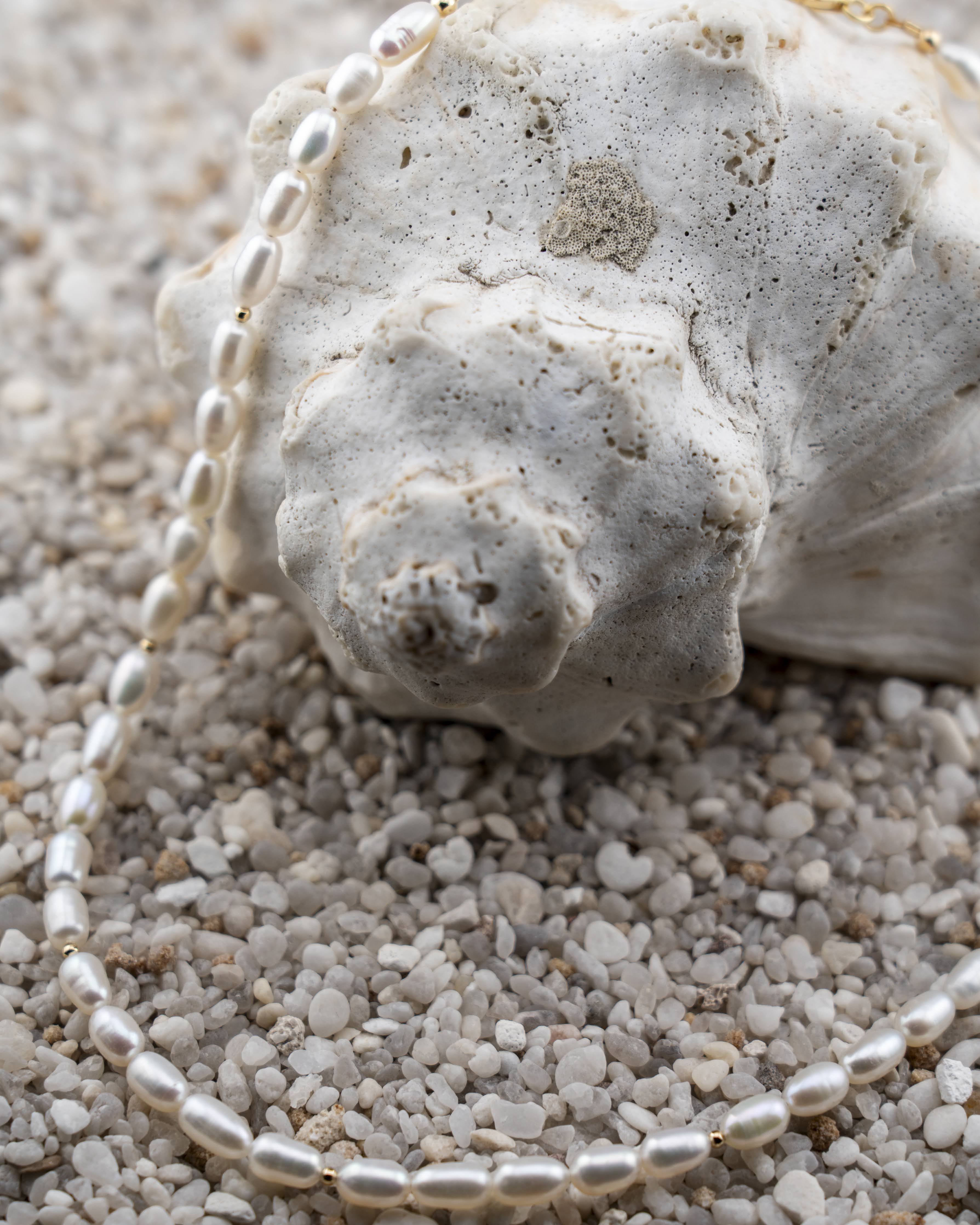 Freshwater Oval Pearl Necklace