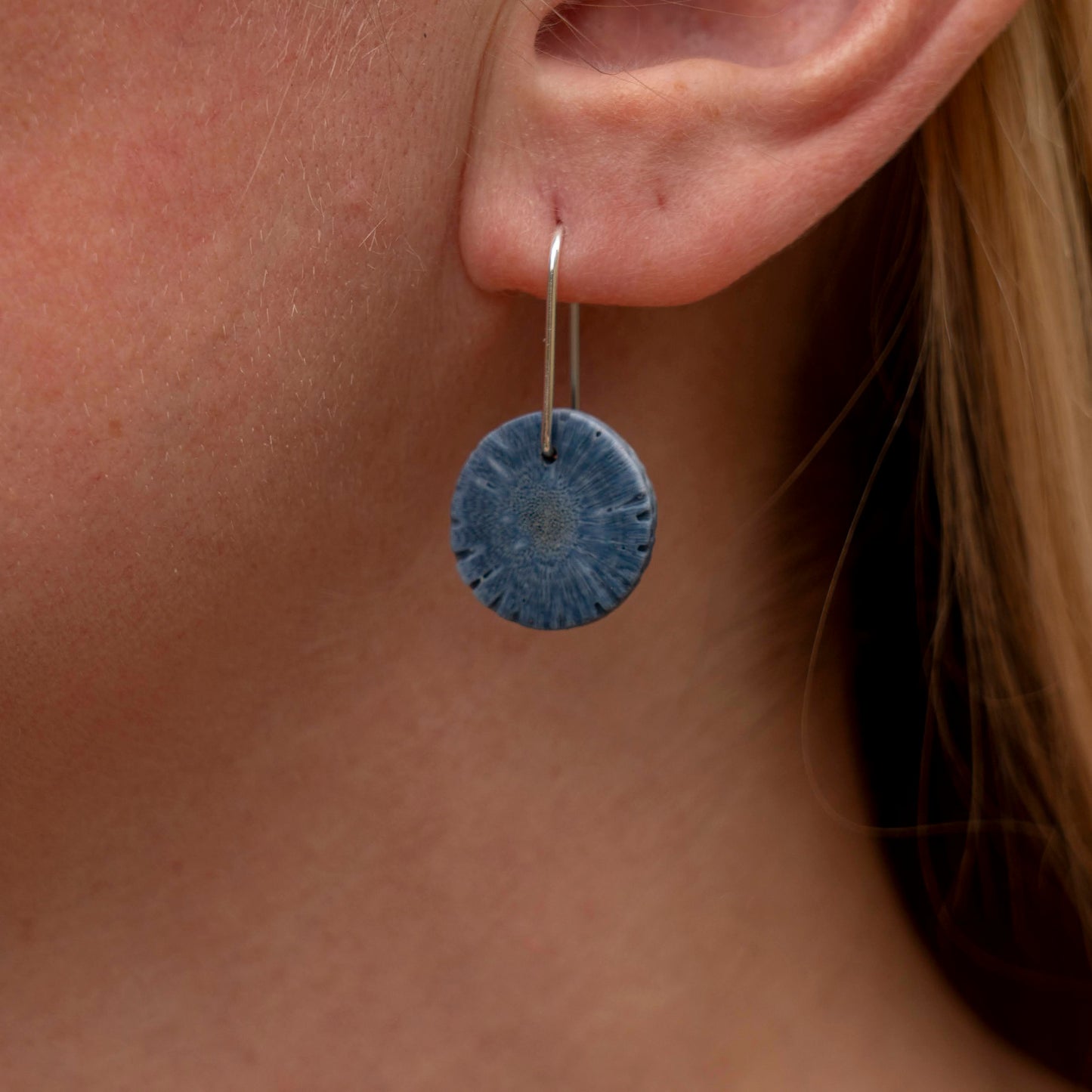 Blue Sponge Coral Round Dangles