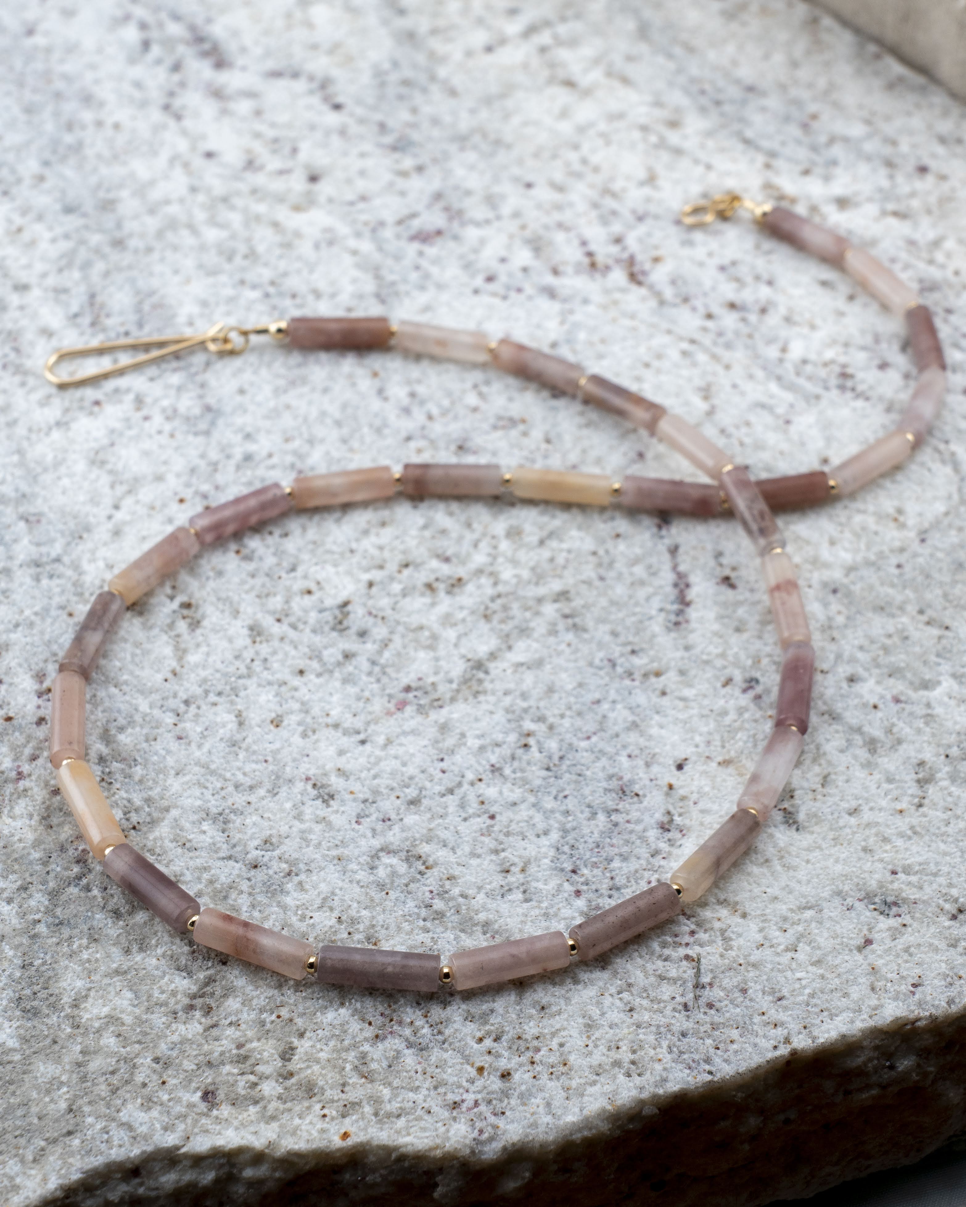 Autumn Sunrise Mauve Phantom Quartz Necklace