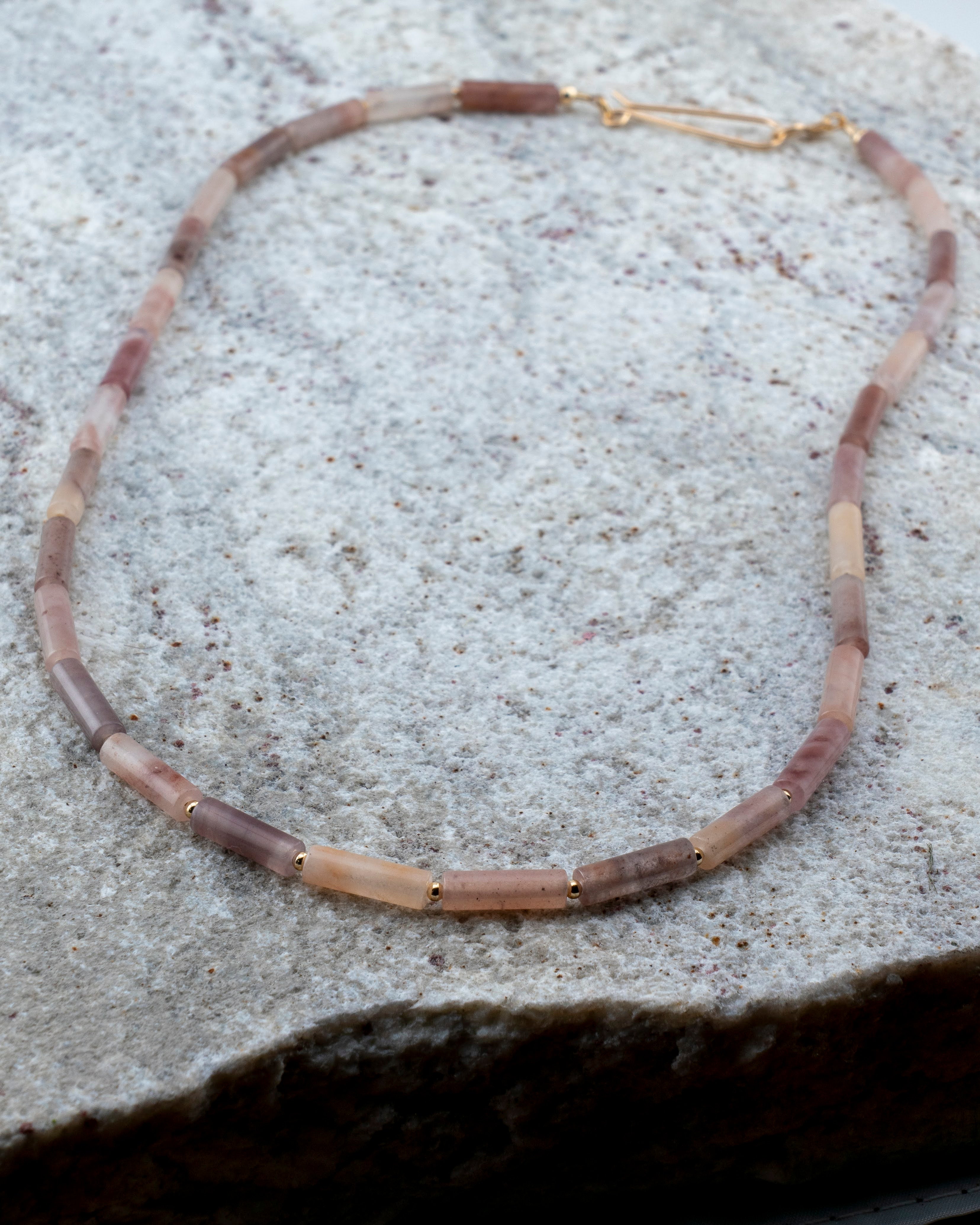 Autumn Sunrise Mauve Phantom Quartz Necklace