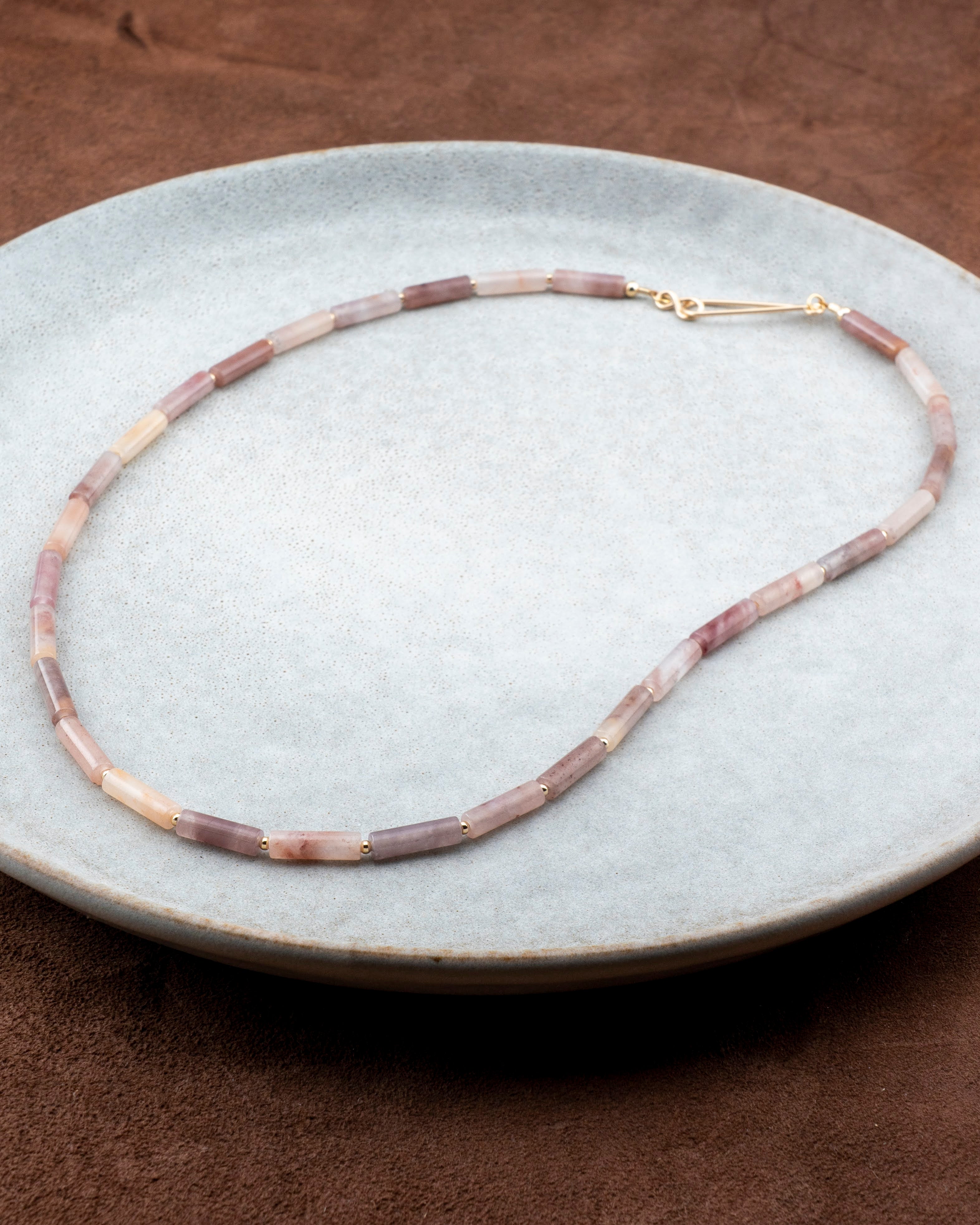 Autumn Sunrise Mauve Phantom Quartz Necklace