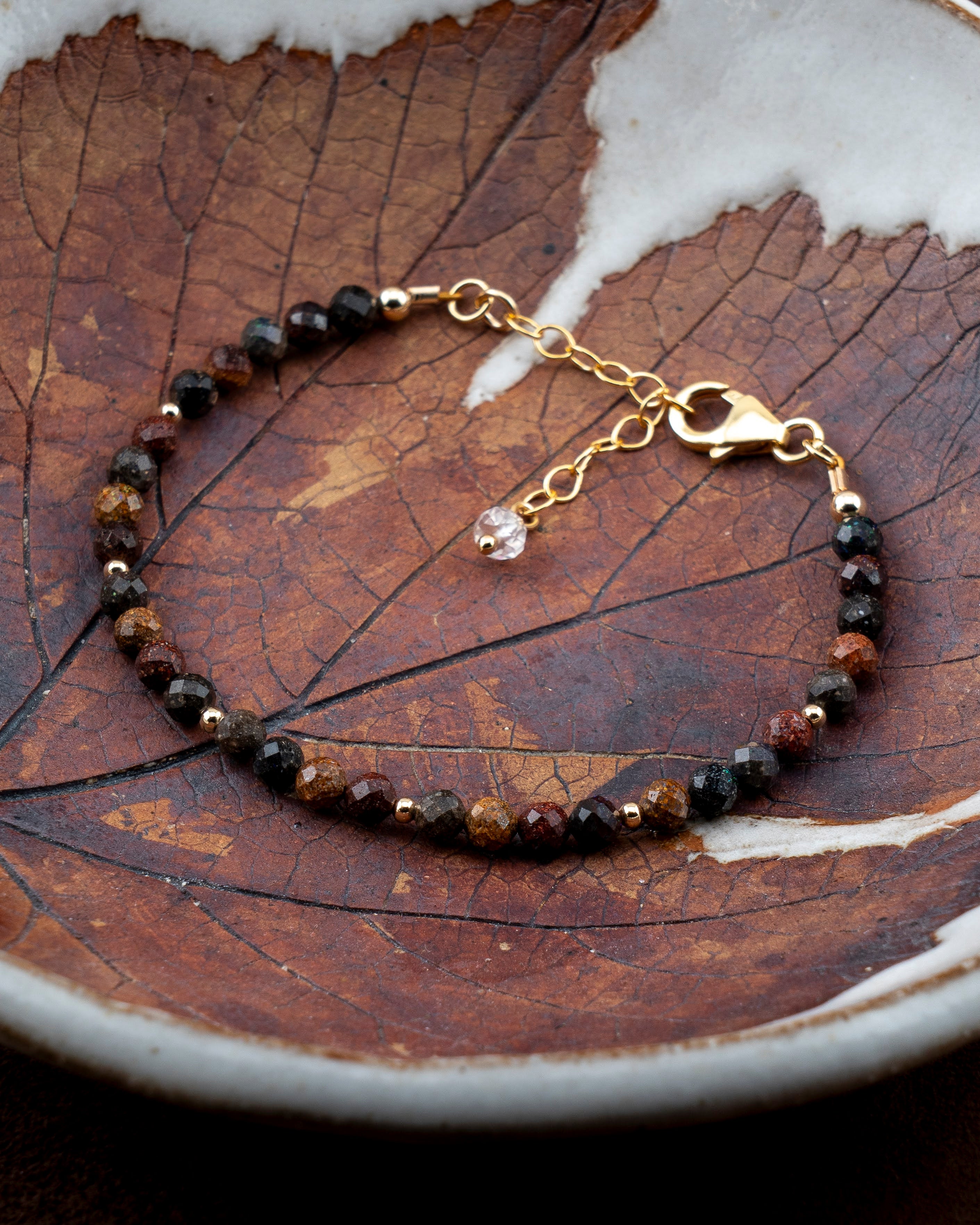 Fallen Leaves Black Opal Bracelet