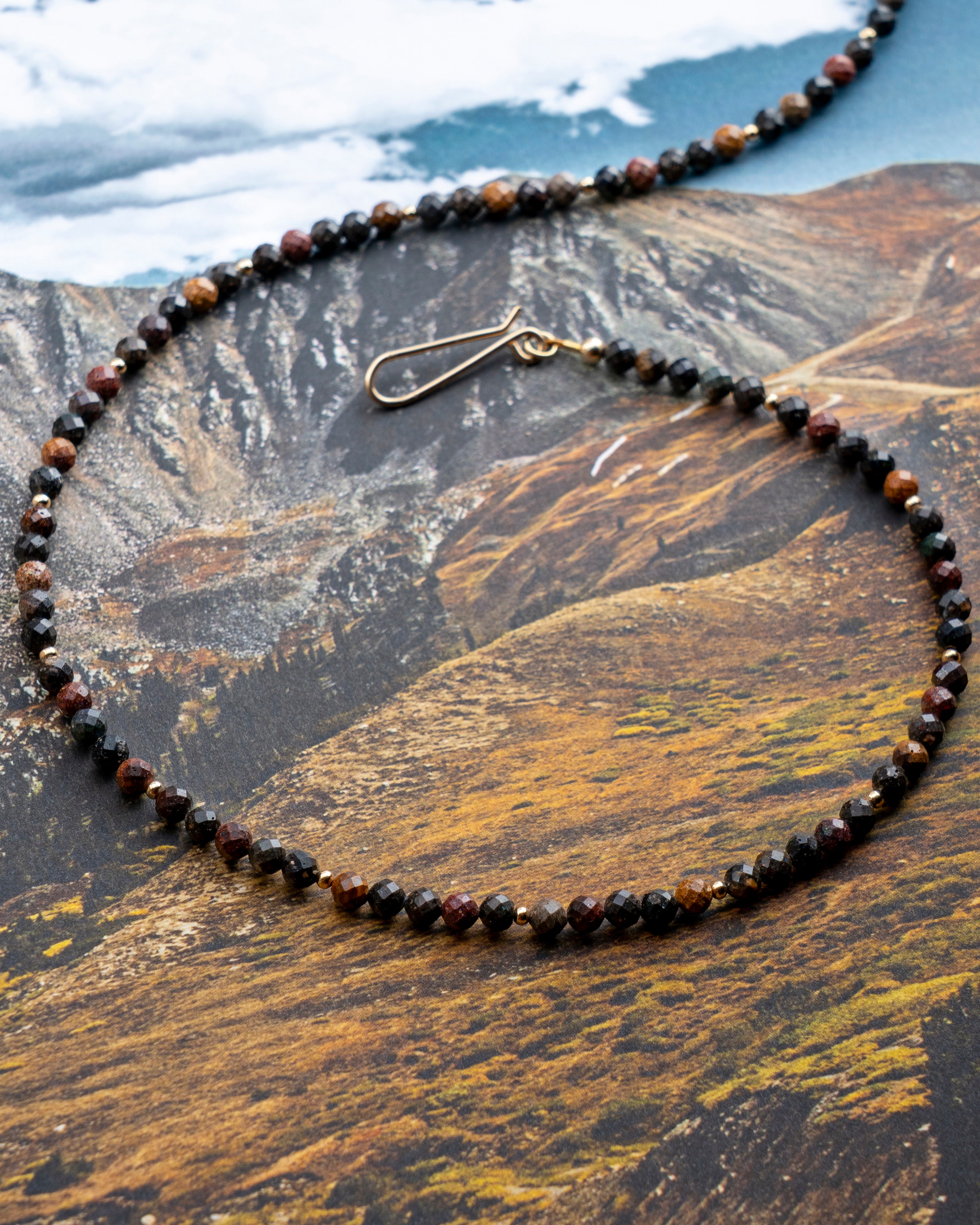 Fallen Leaves Black Opal Necklace