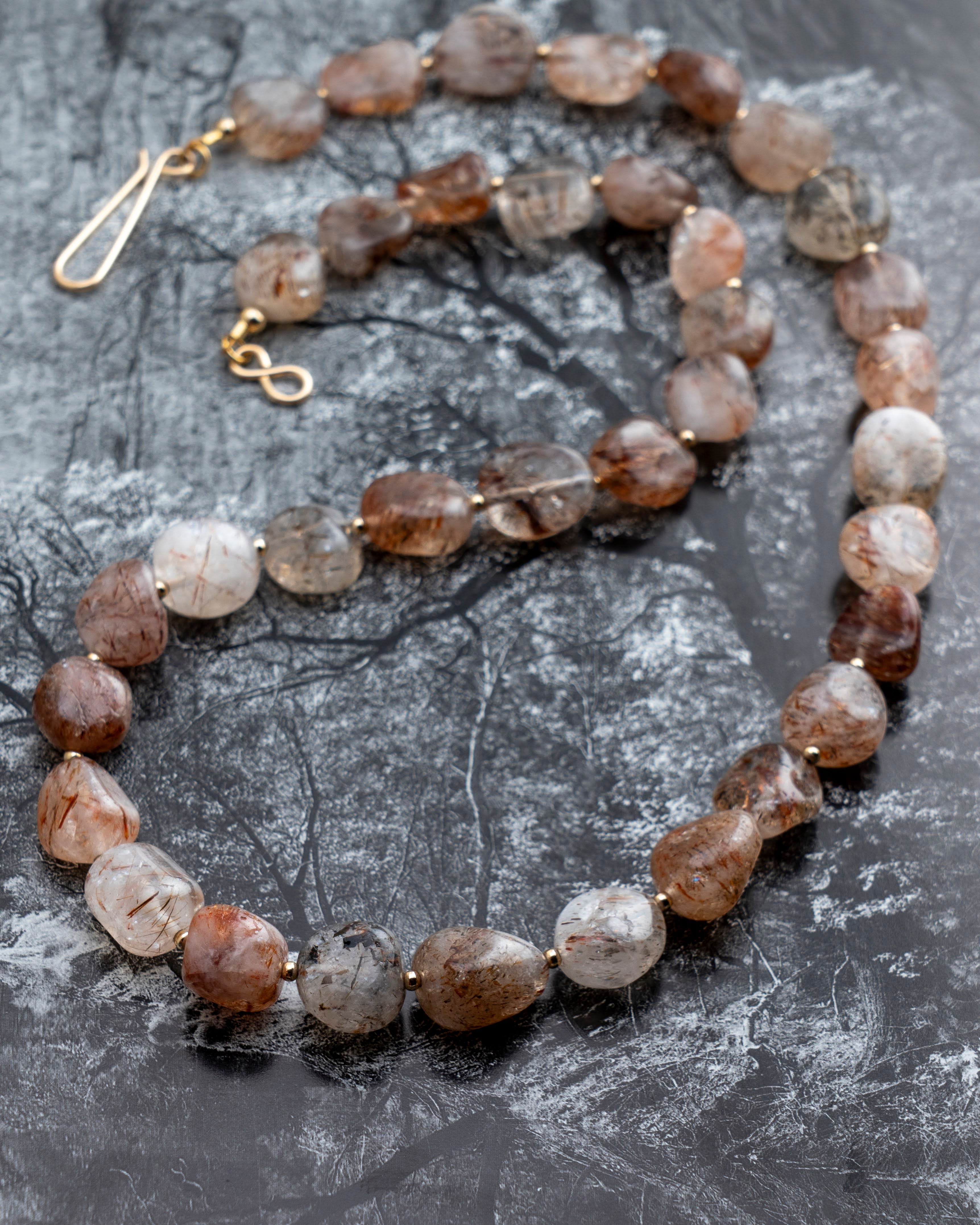 Autumn Harvest Red Rutile Quartz Necklace