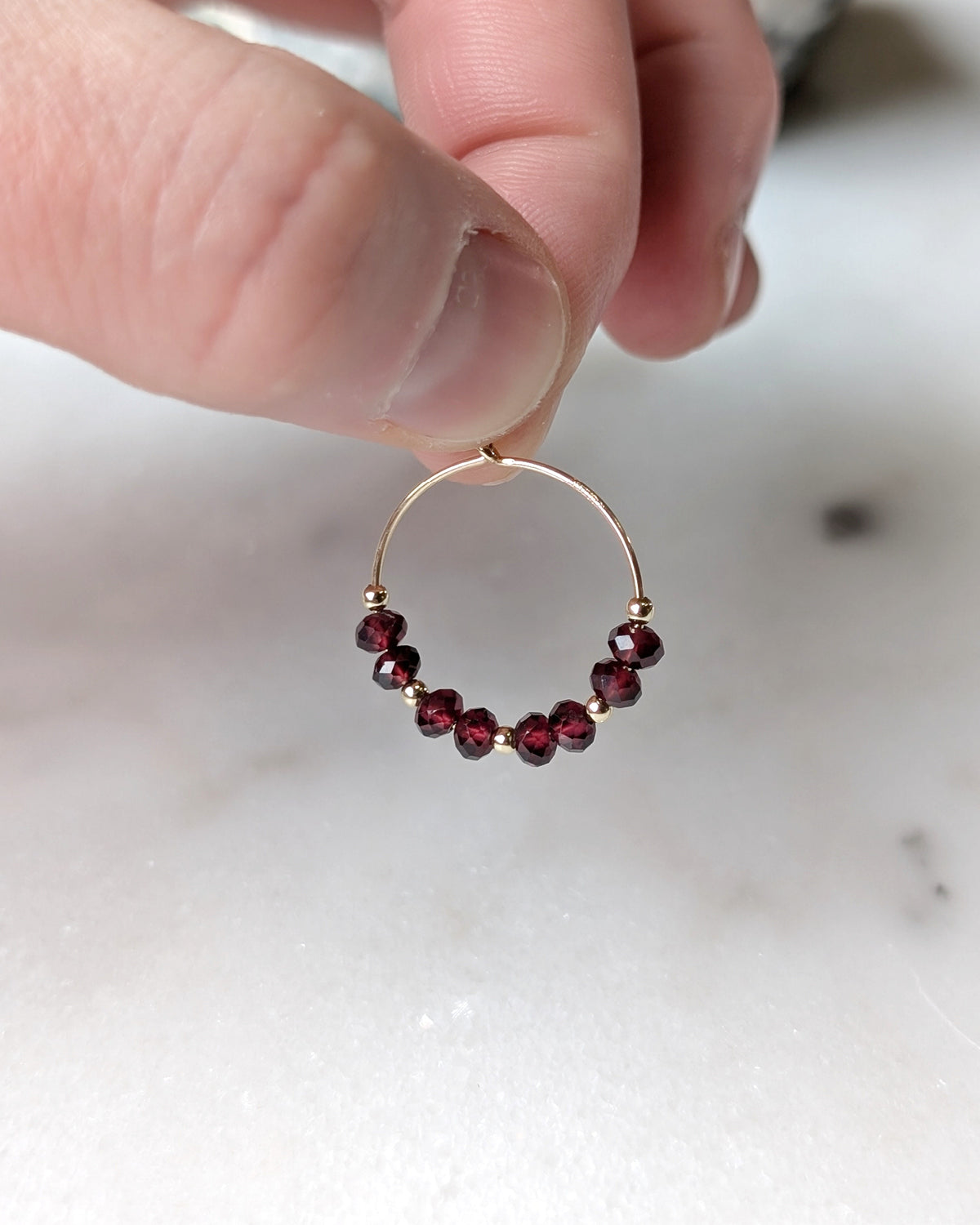 Garnet Mini Hoops