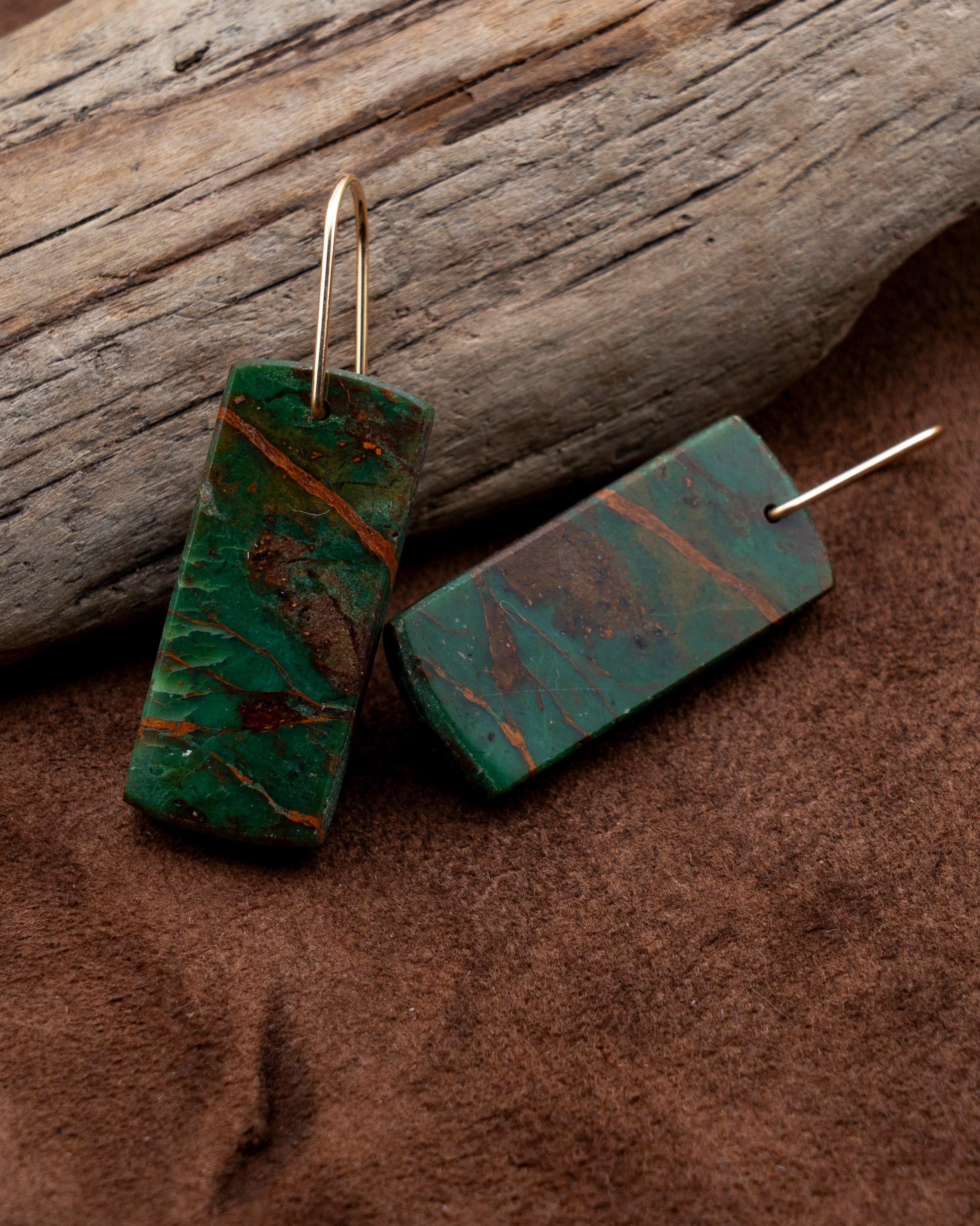 African Green Opal Dangles