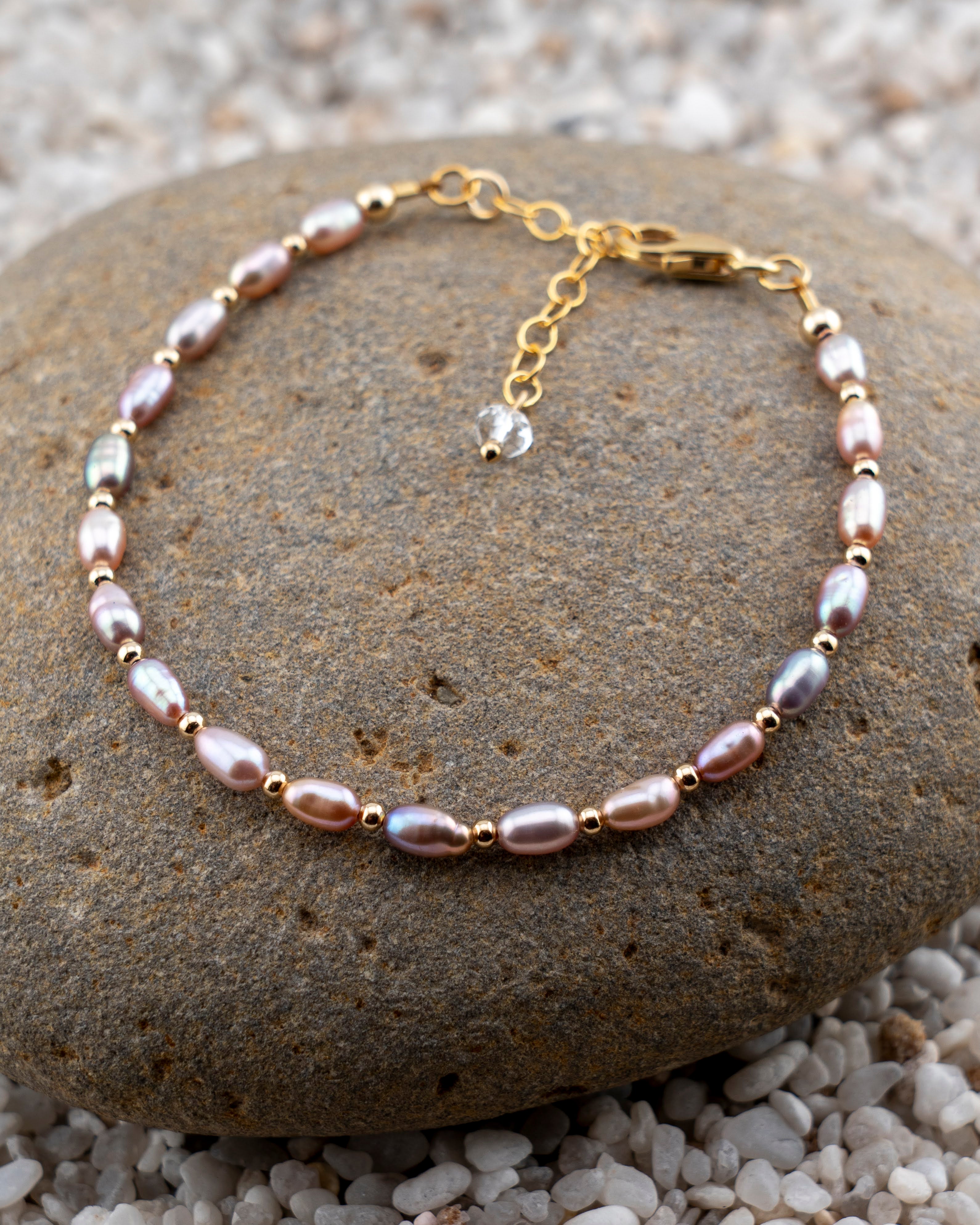 Sunkissed Mauve Freshwater Pearl Bracelet