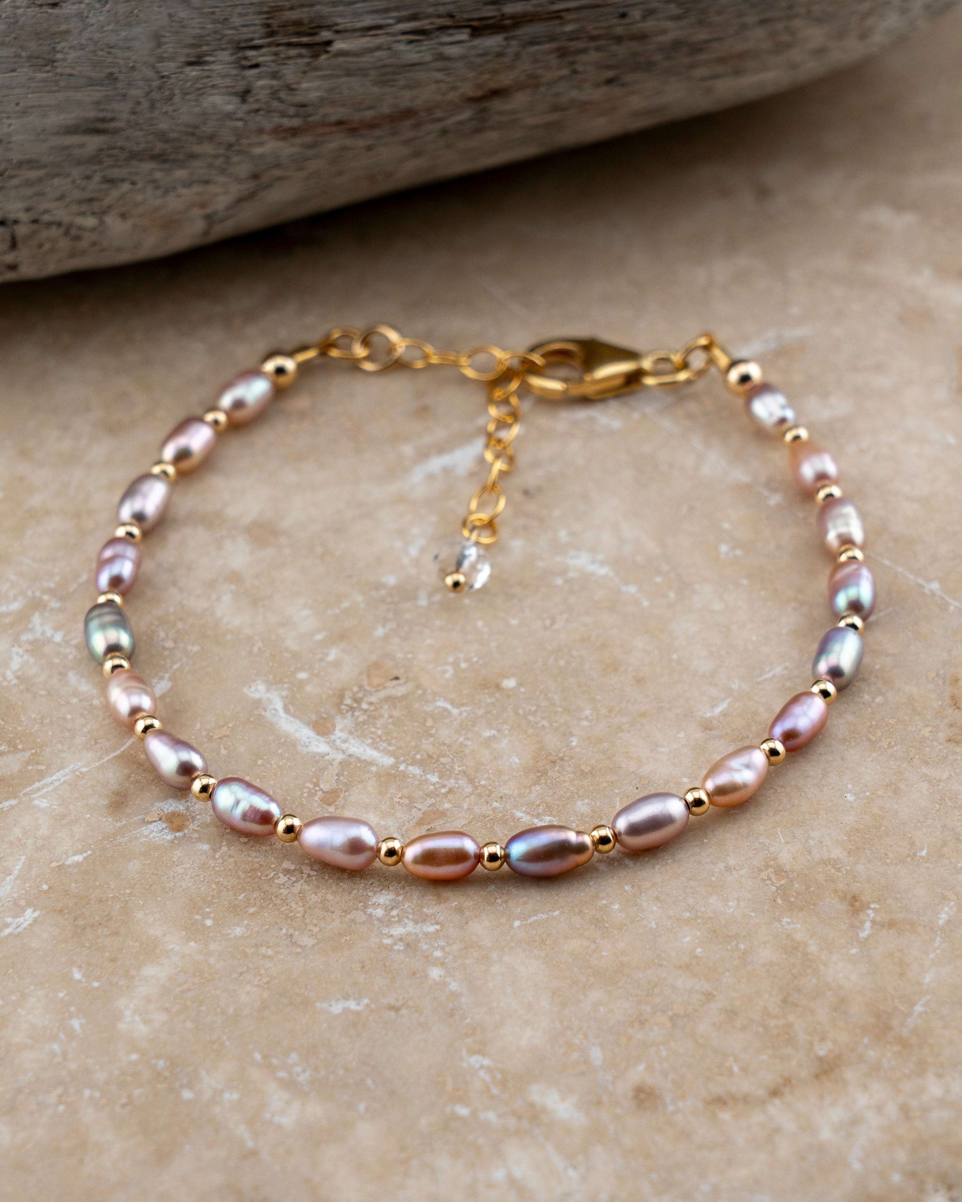 Sunkissed Mauve Freshwater Pearl Bracelet