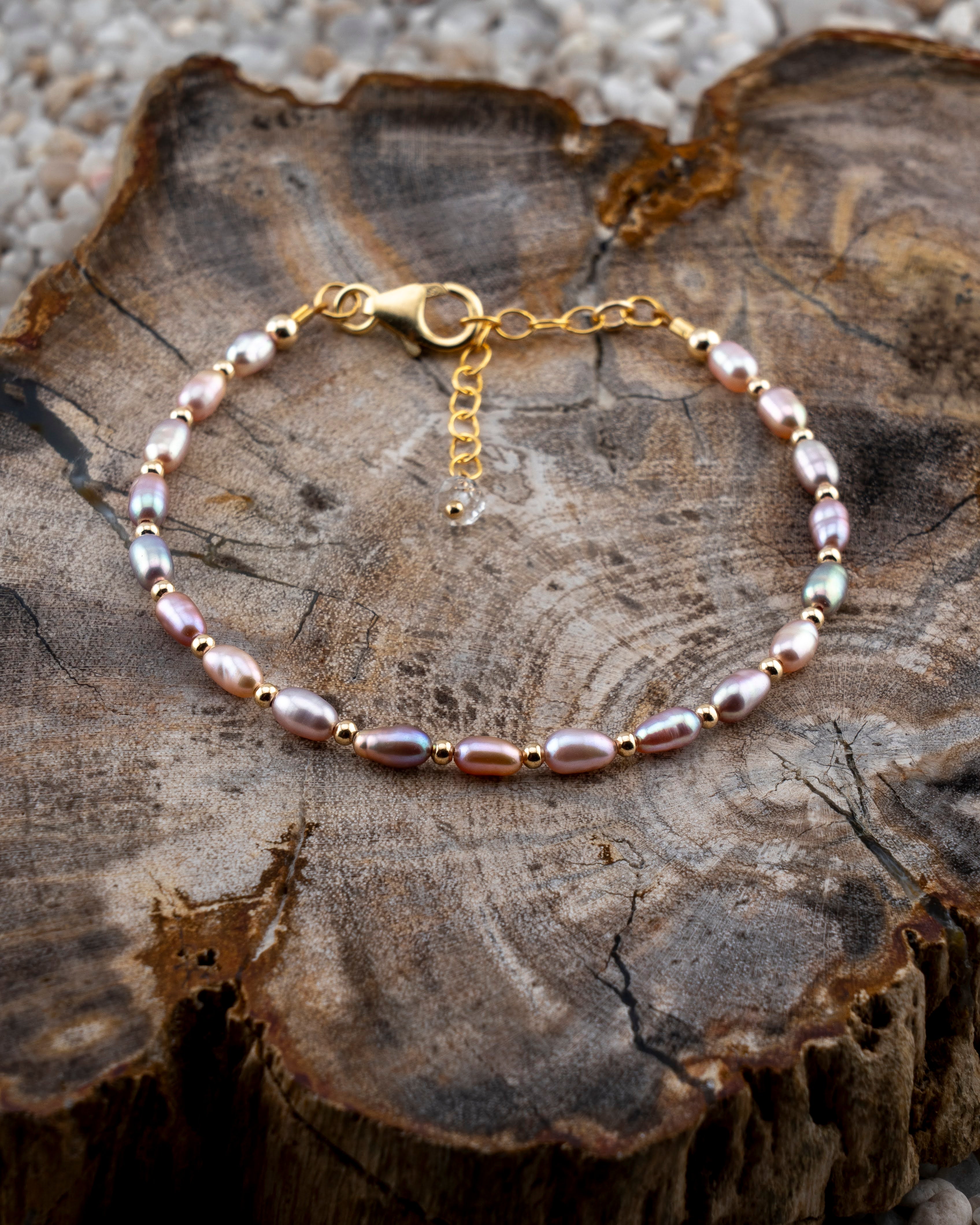Sunkissed Mauve Freshwater Pearl Bracelet