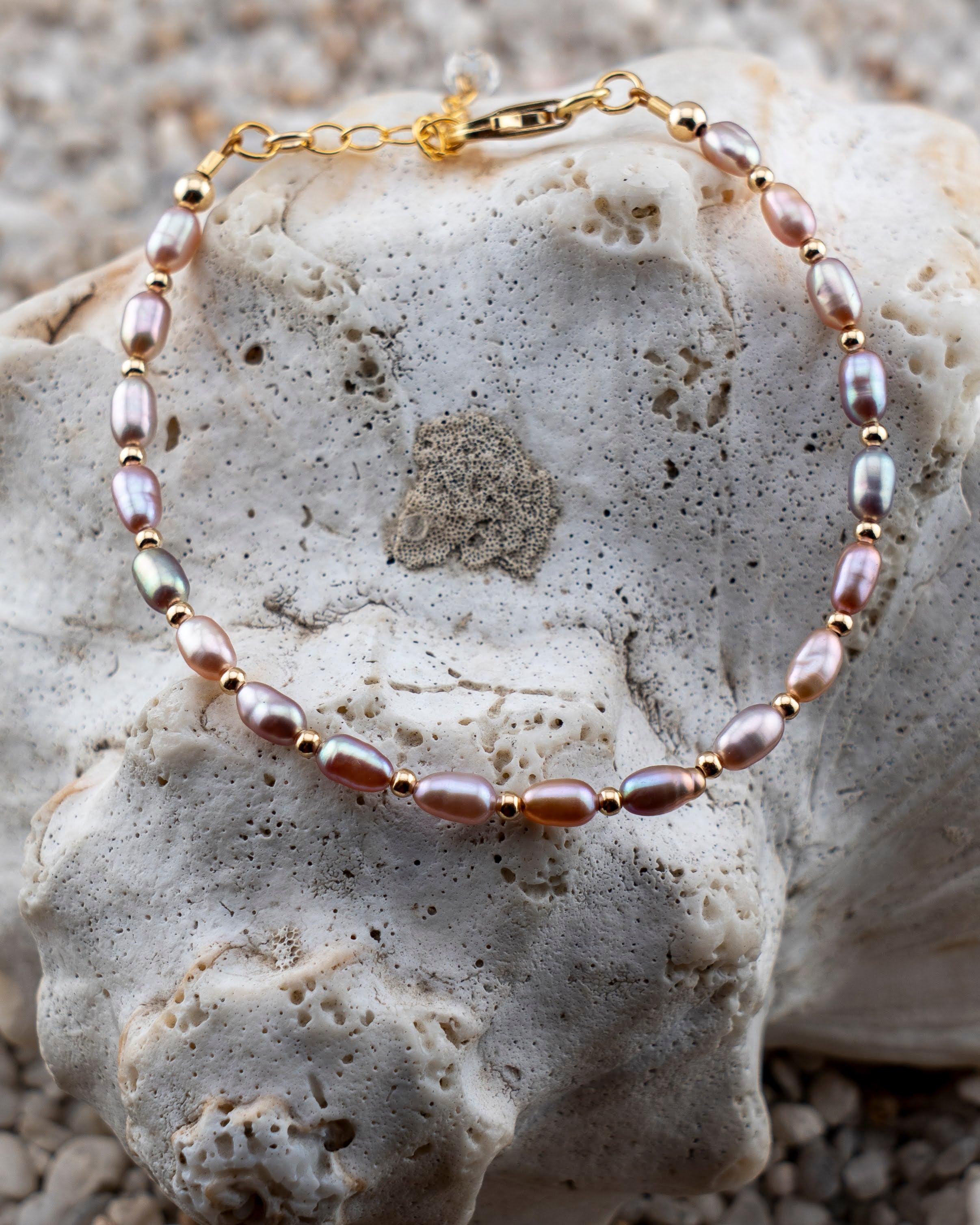 Sunkissed Mauve Freshwater Pearl Bracelet