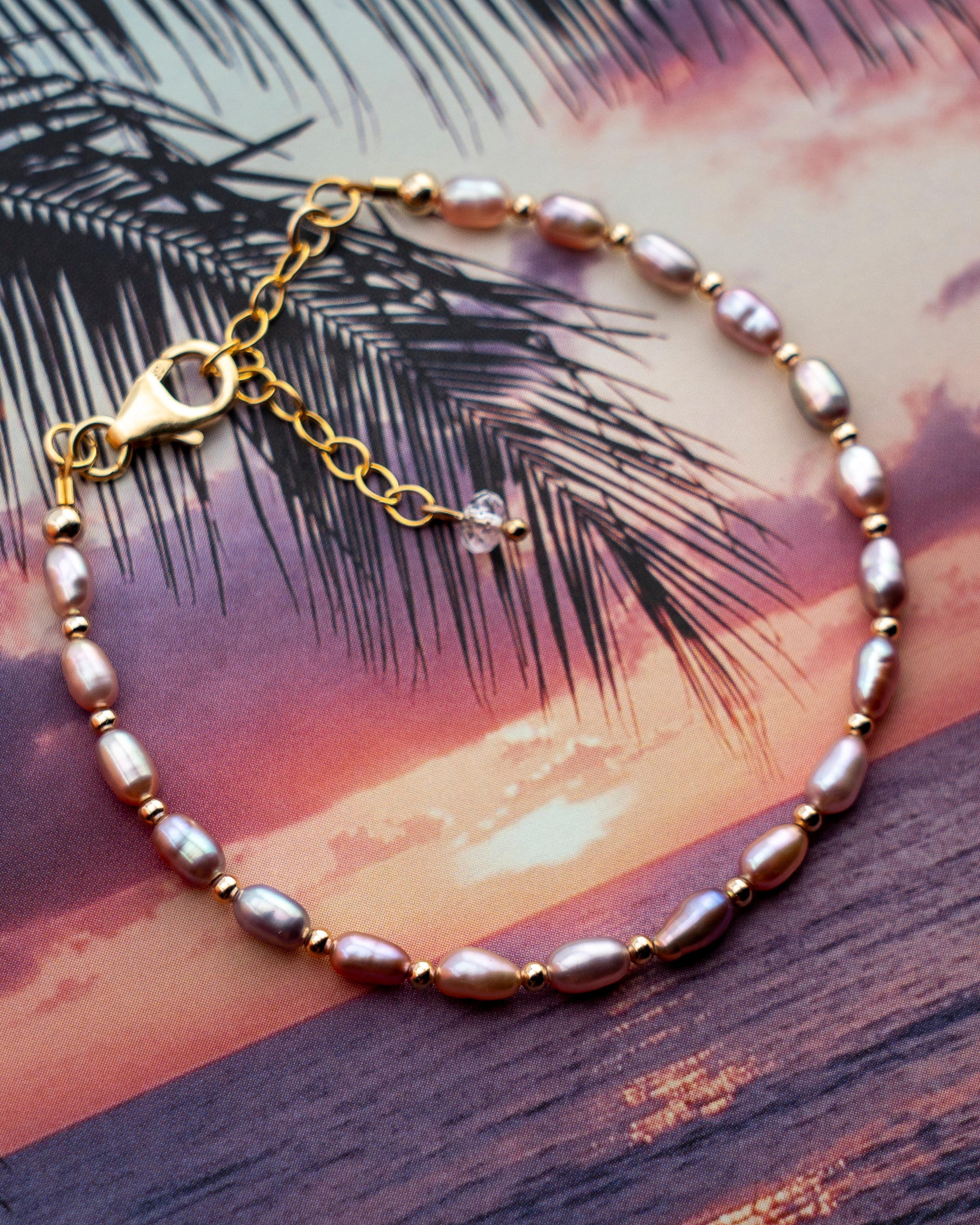 Sunkissed Mauve Freshwater Pearl Bracelet